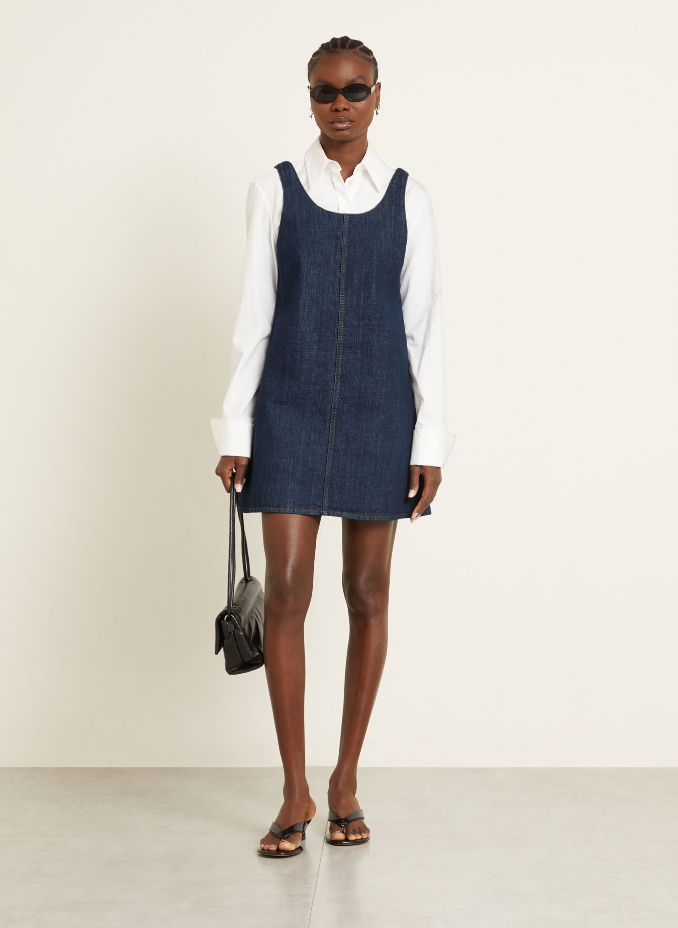 AMI PARIS denim dress: DARK BLUE