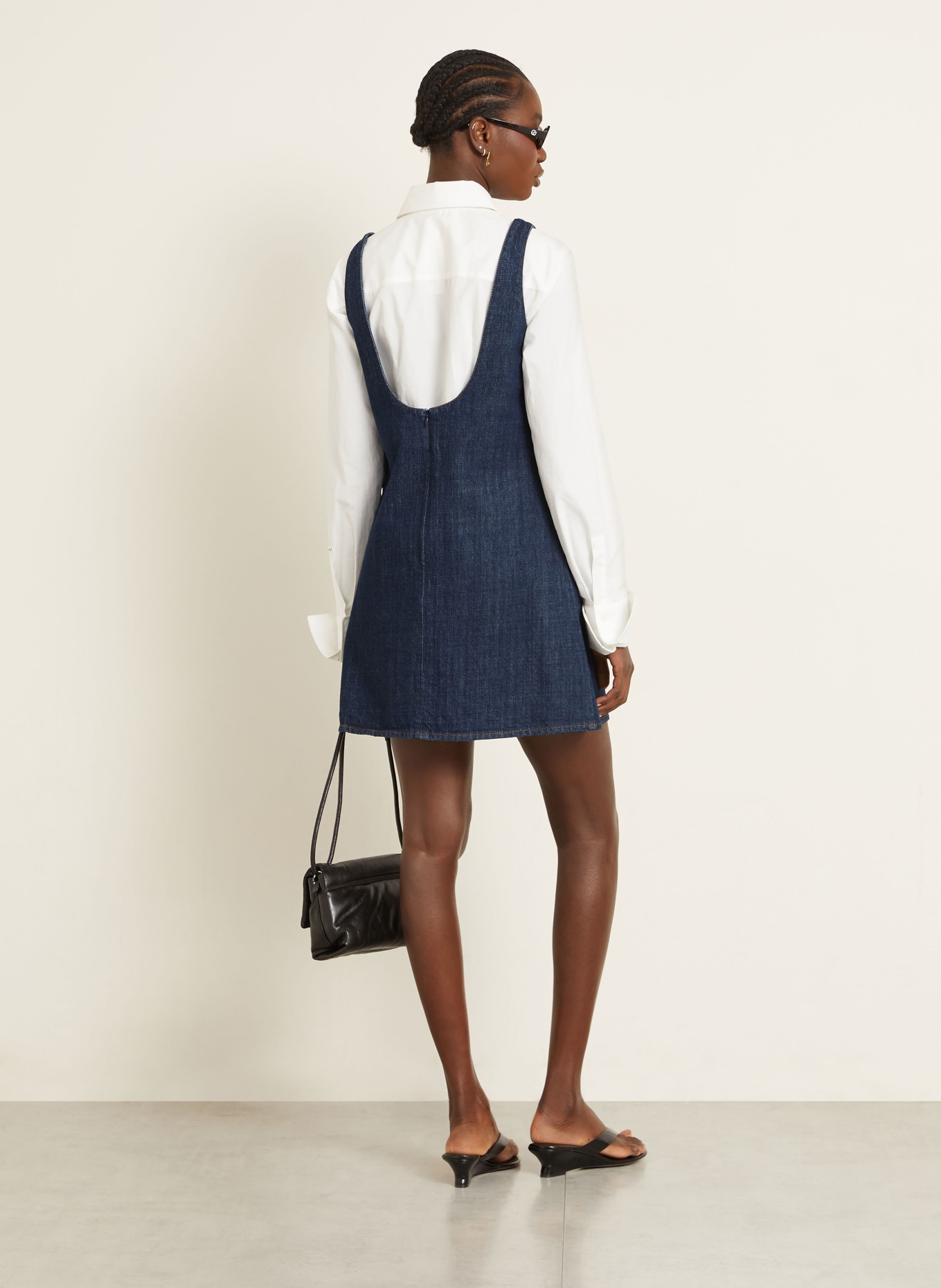 AMI PARIS denim dress: DARK BLUE