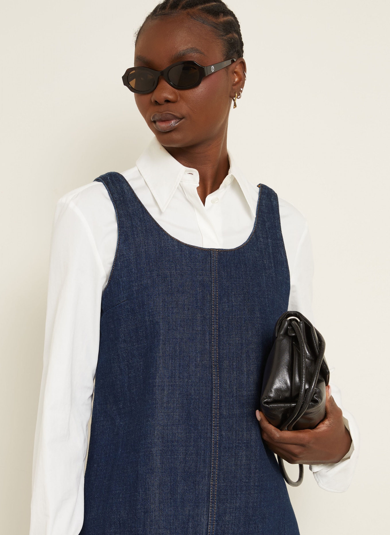 AMI PARIS denim dress: DARK BLUE