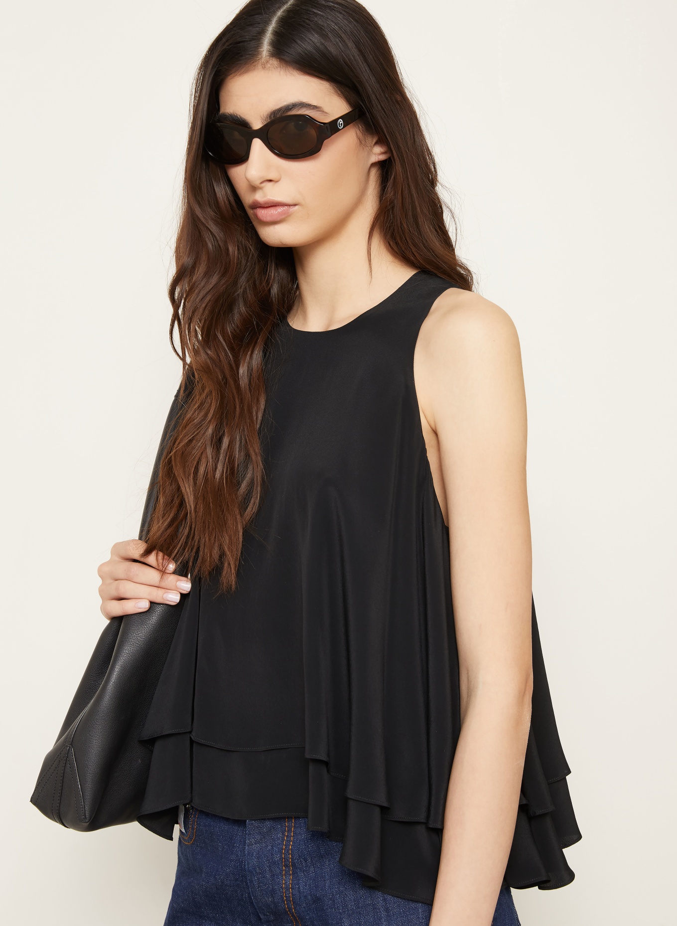 AMI PARIS blouse top: BLACK