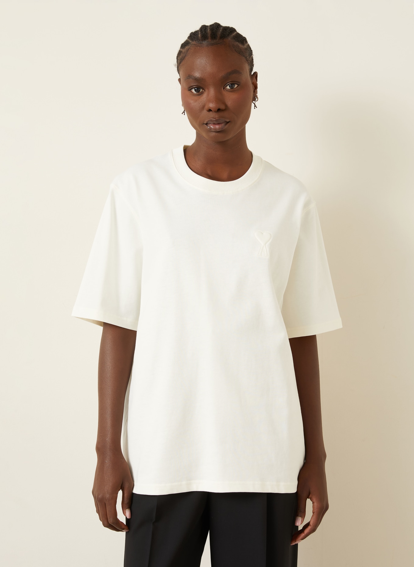 AMI PARIS T-Shirt: CREME