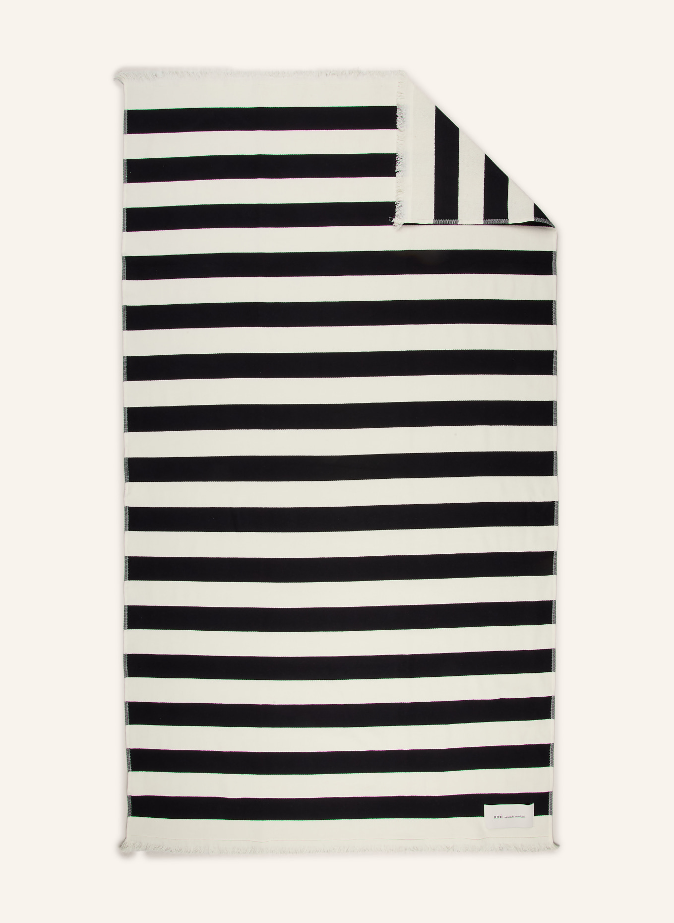 AMI PARIS serviette de bain: BLANC / NOIR