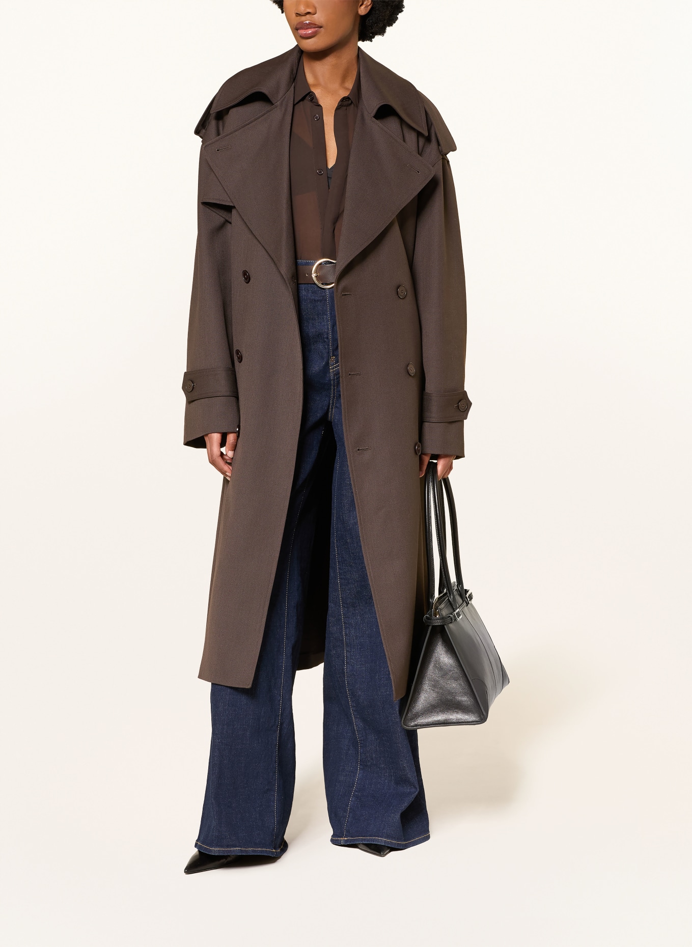 The Frankie Shop Trenchcoat DURSLEY: TMAVĚ HNĚDÁ