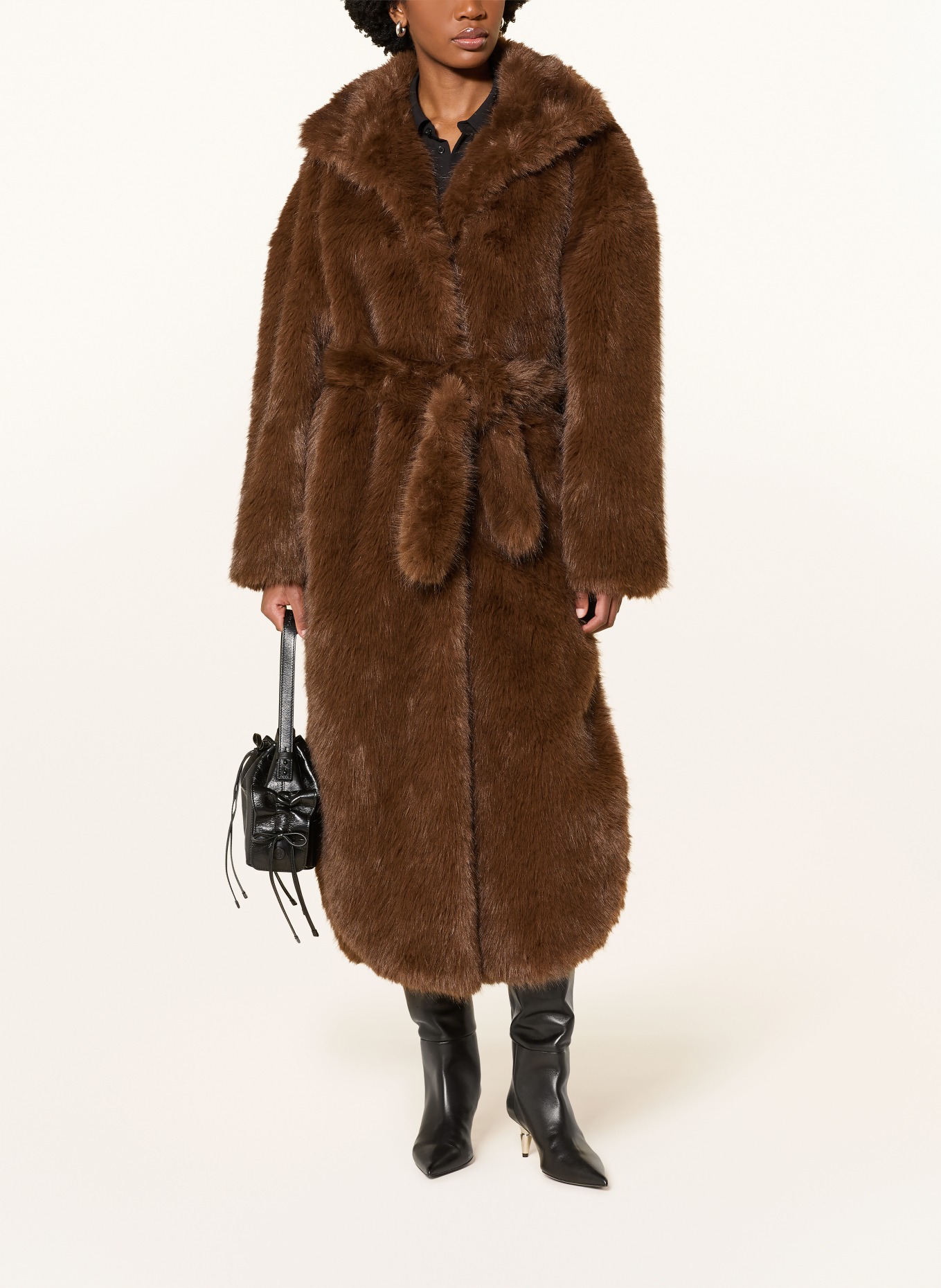 The Frankie Shop Manteau en fourrure synthétique RAVELLO: MARRON