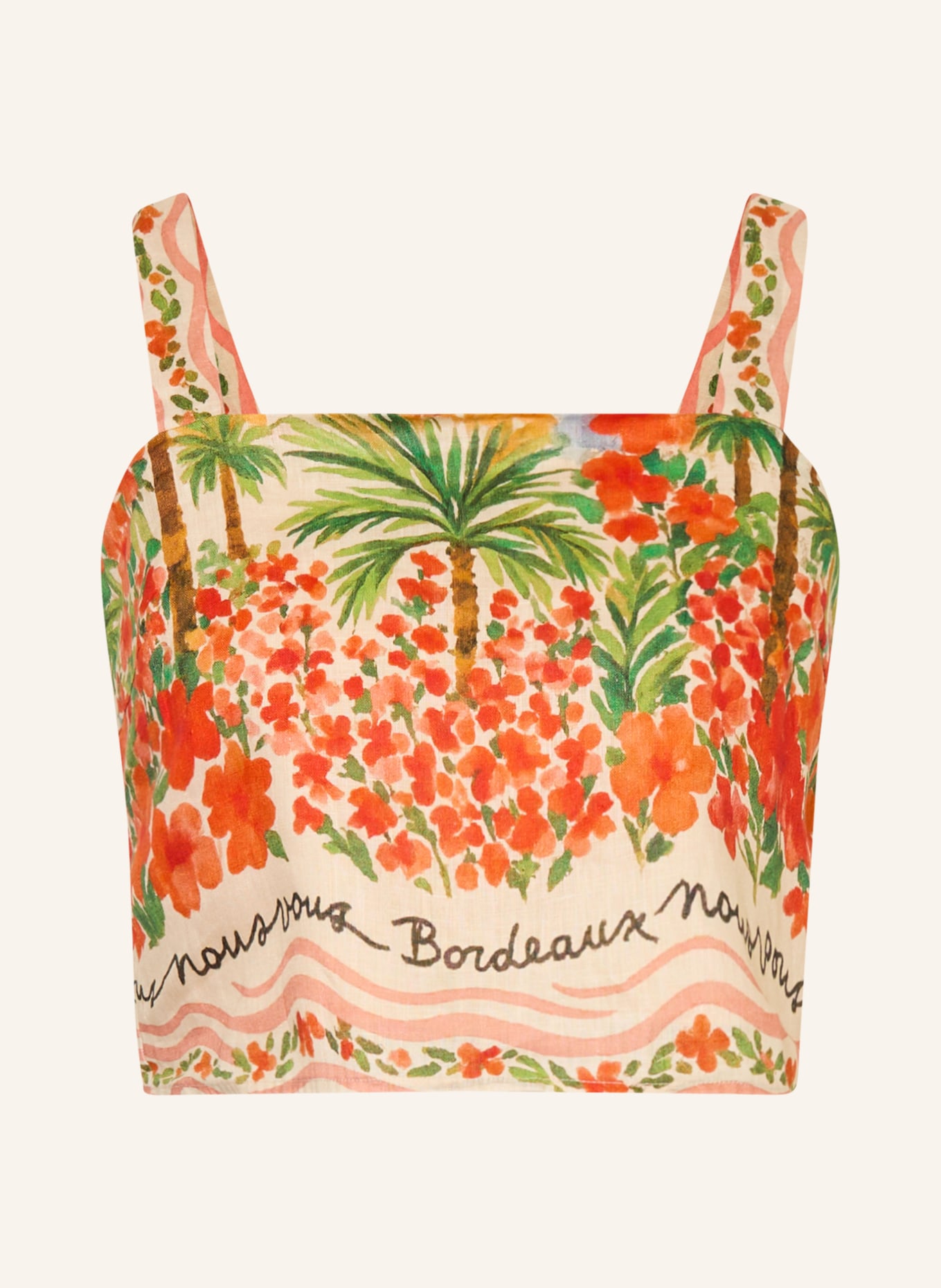 MRS & HUGS Bluzka z lnu: JASNOBRĄZOWY / CZERWONY / ZIELONY