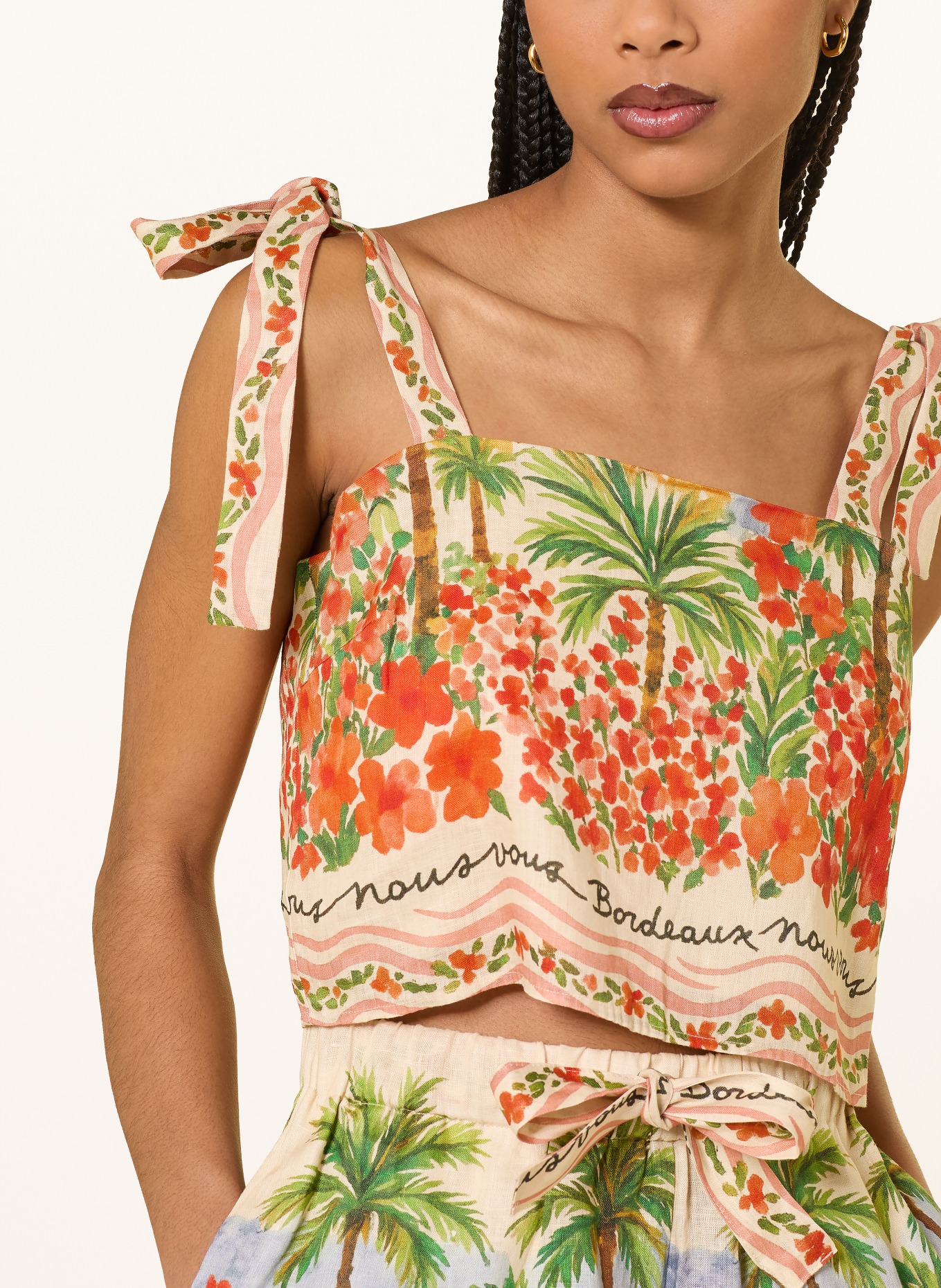 MRS & HUGS Bluzka z lnu: JASNOBRĄZOWY / CZERWONY / ZIELONY