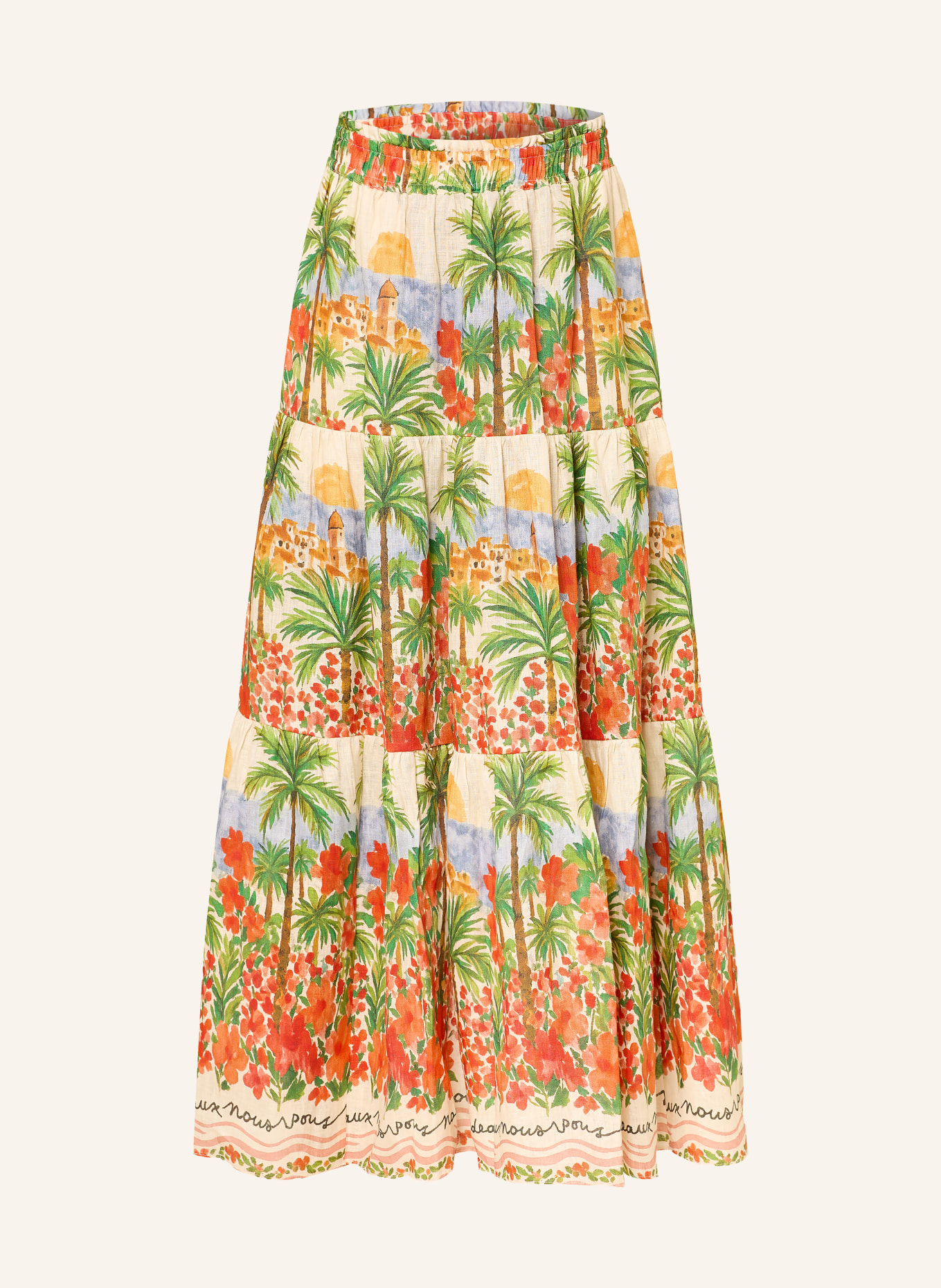 MRS & HUGS plátěná sukně: ZELENÁ / ČERVENÁ / MODRÁ