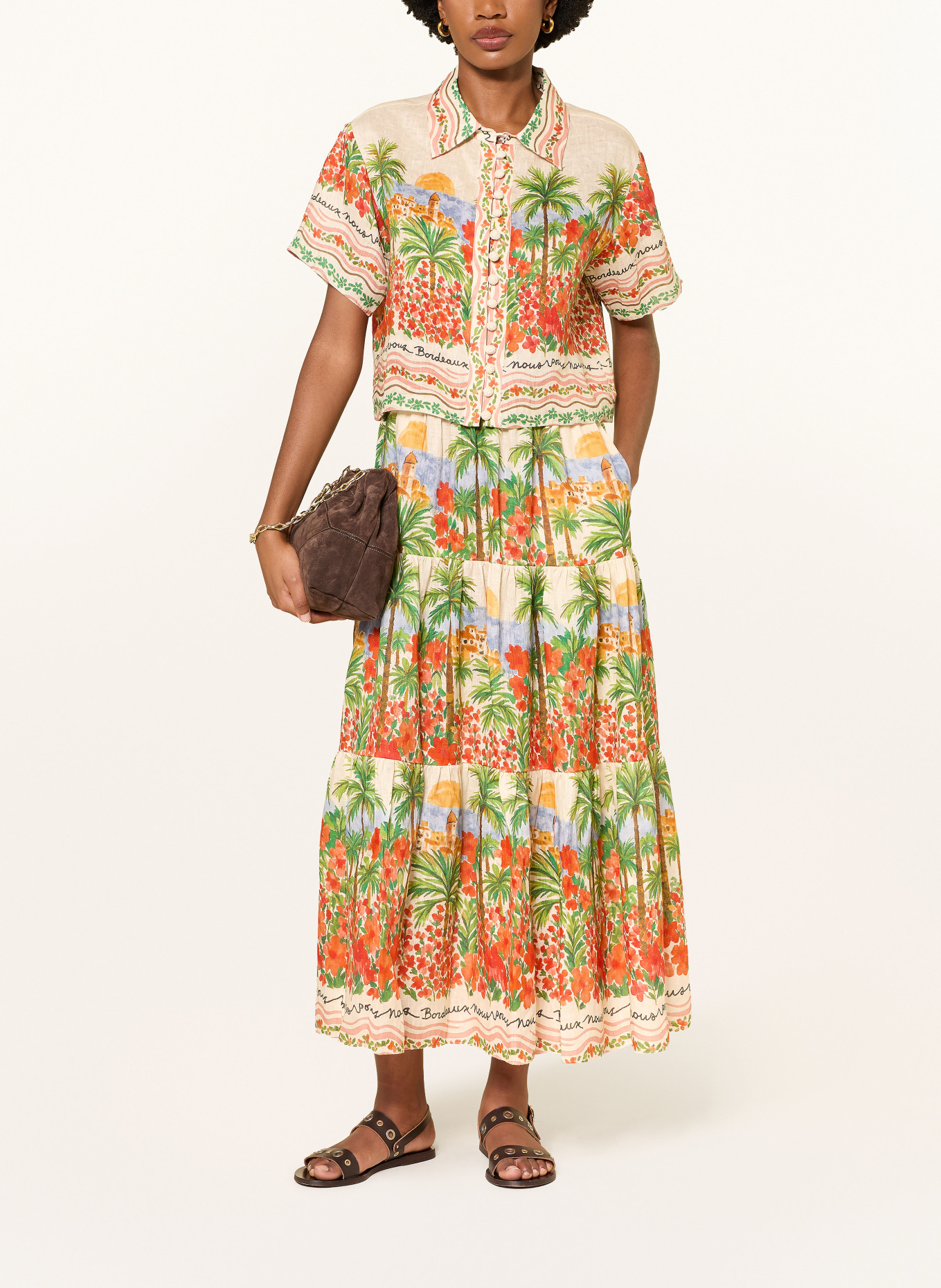 MRS & HUGS plátěná sukně: ZELENÁ / ČERVENÁ / MODRÁ