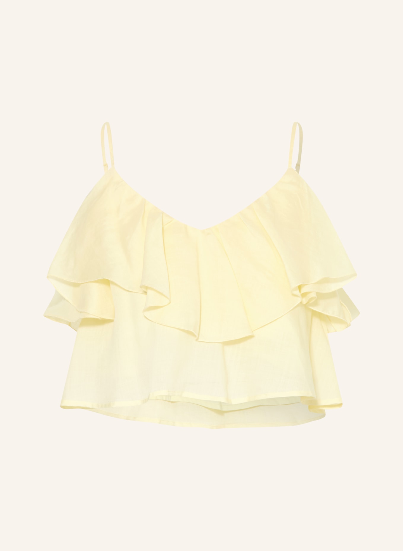 MRS & HUGS Blouse top with flounces: LIGHT YELLOW