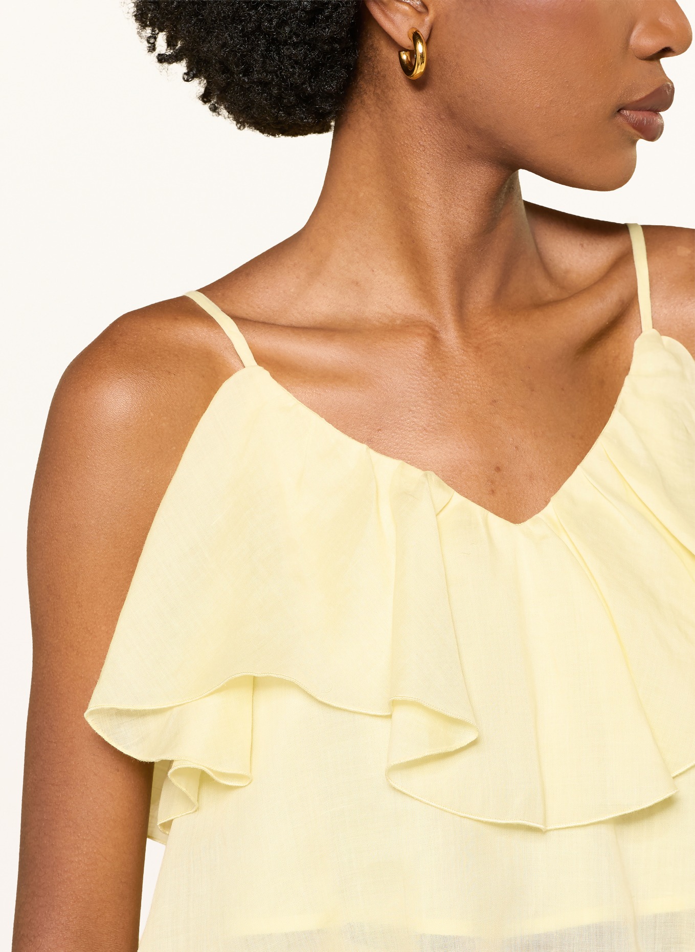 MRS & HUGS Blouse top with flounces: LIGHT YELLOW