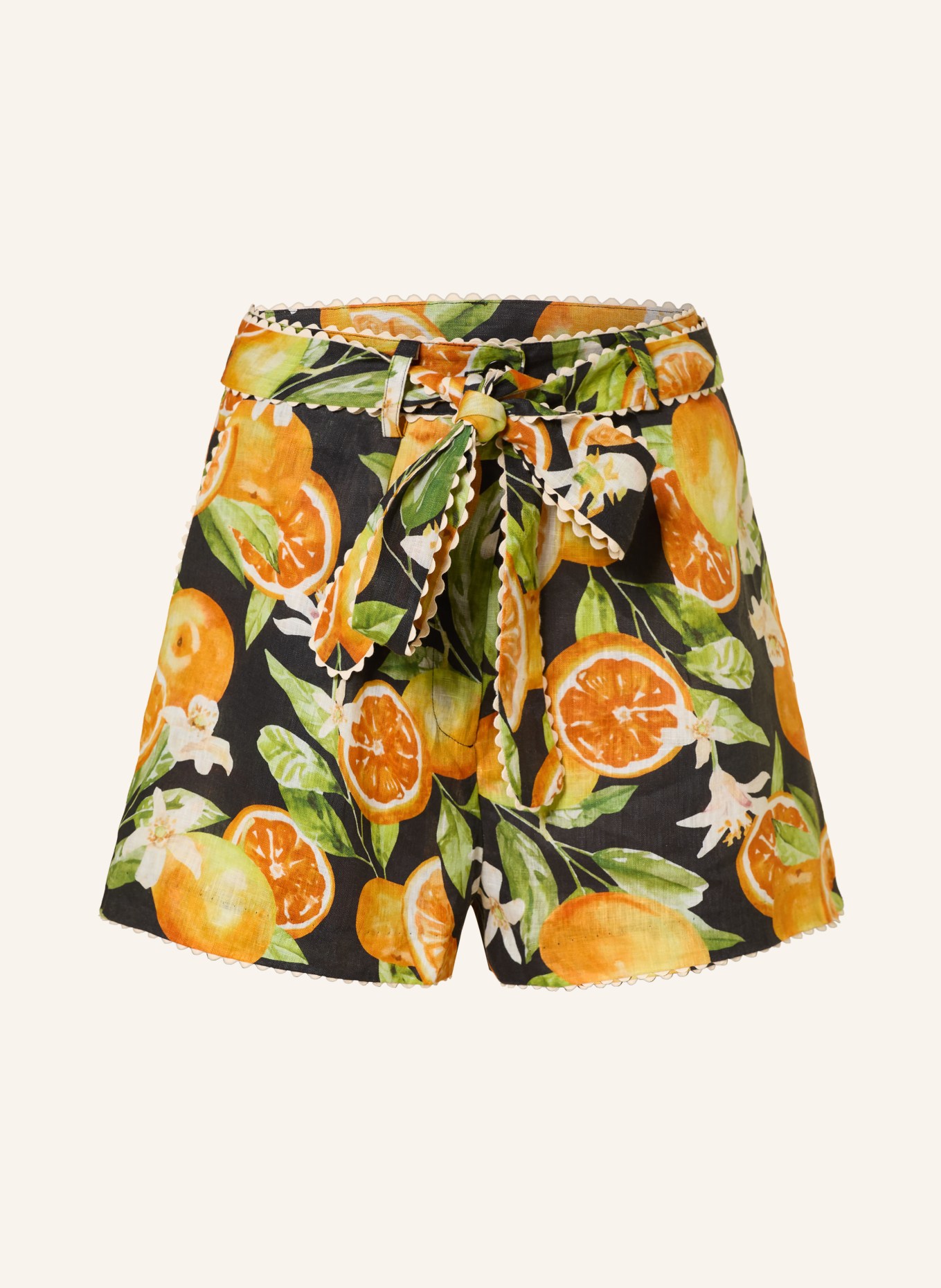 MRS & HUGS short en lin: NOIR / ORANGE / VERT