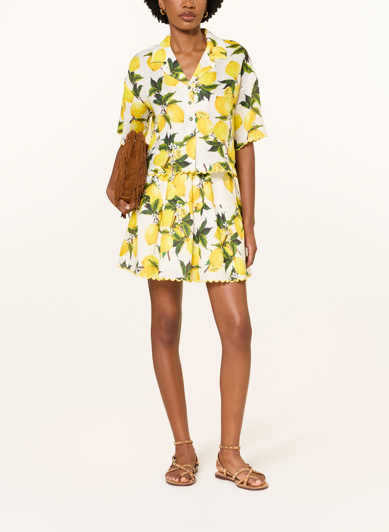 MRS & HUGS linnen rok: GEEL / GROEN / WIT