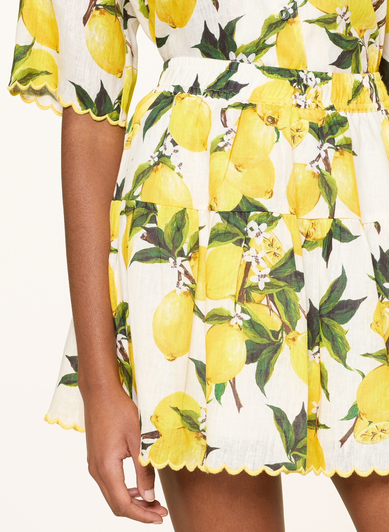 MRS & HUGS linnen rok: GEEL / GROEN / WIT