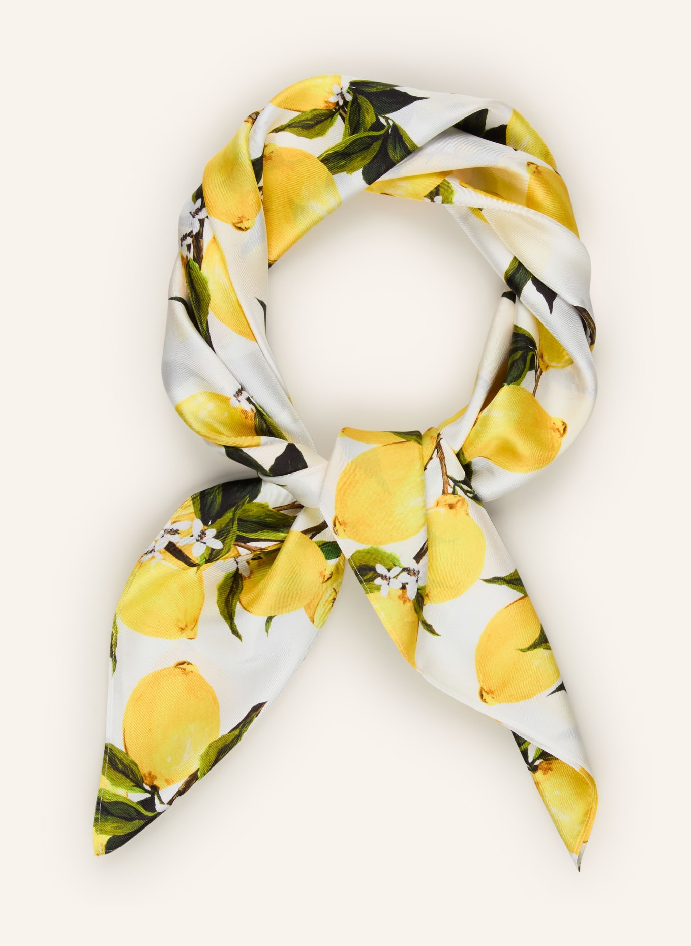 MRS & HUGS Seidentuch: GELB / DUNKELGRÜN / WEISS