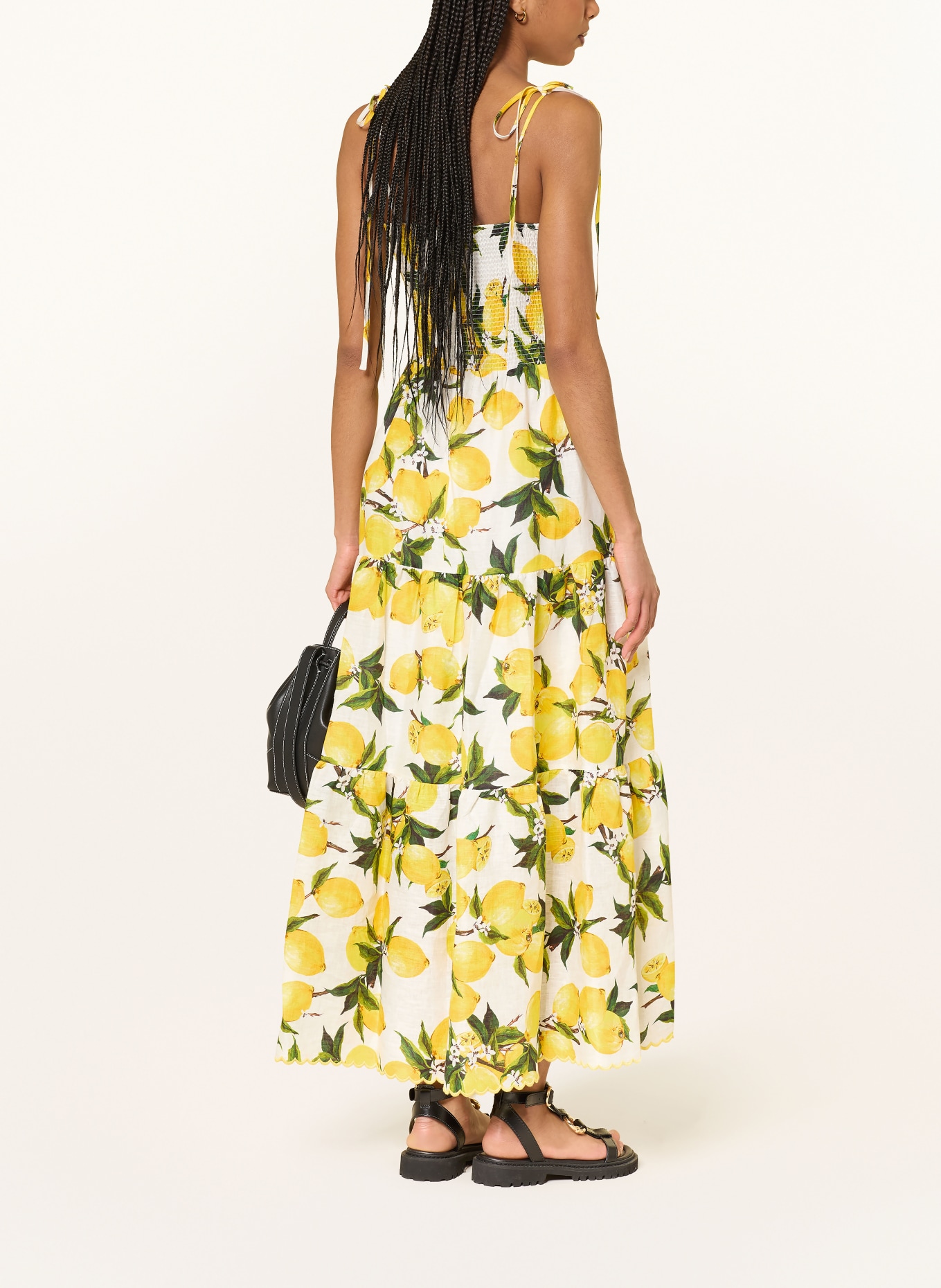 MRS & HUGS plátěné šaty: KRÉMOVÁ / ŽLUTÁ / ZELENÁ