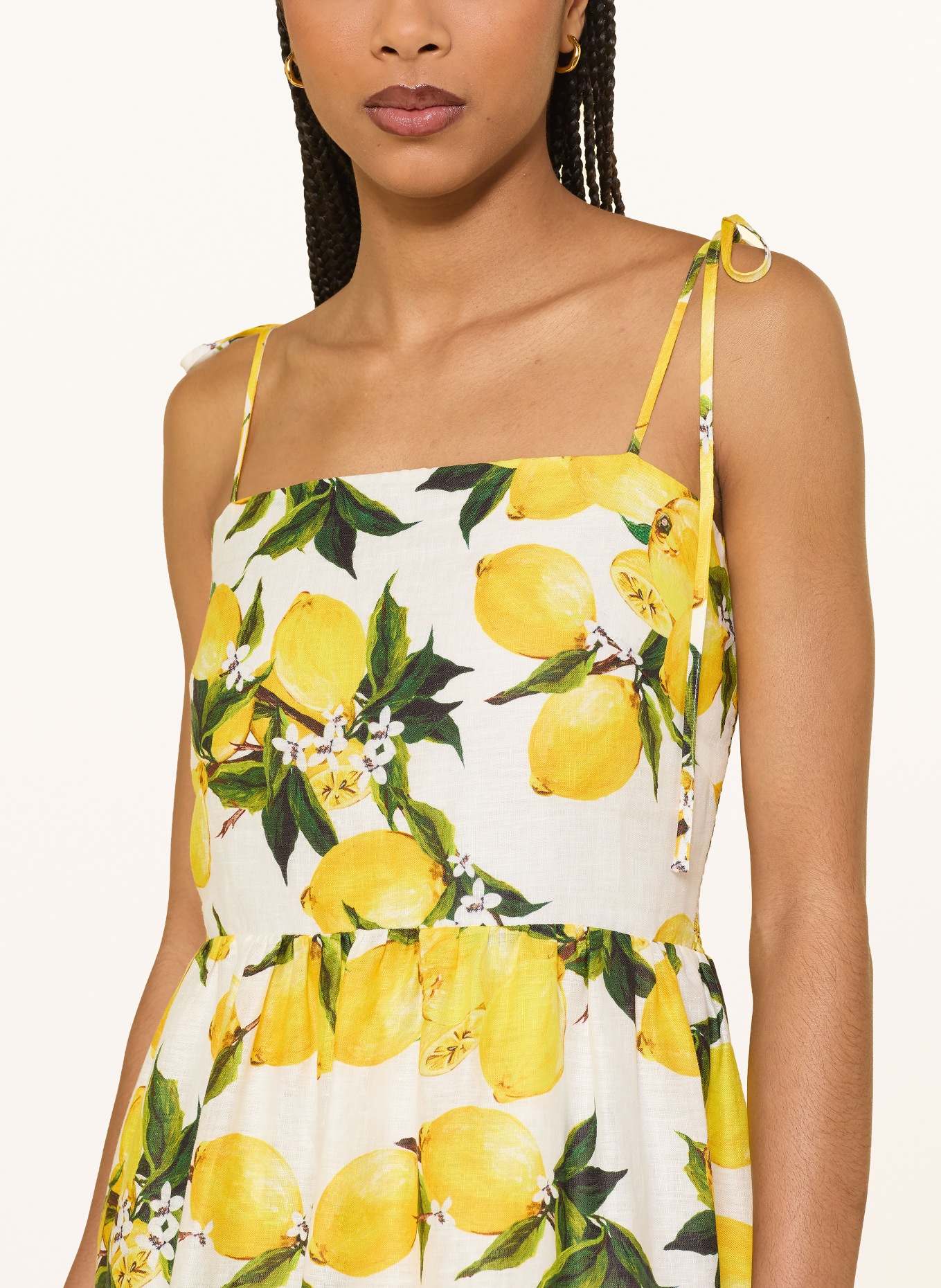 MRS & HUGS plátěné šaty: KRÉMOVÁ / ŽLUTÁ / ZELENÁ