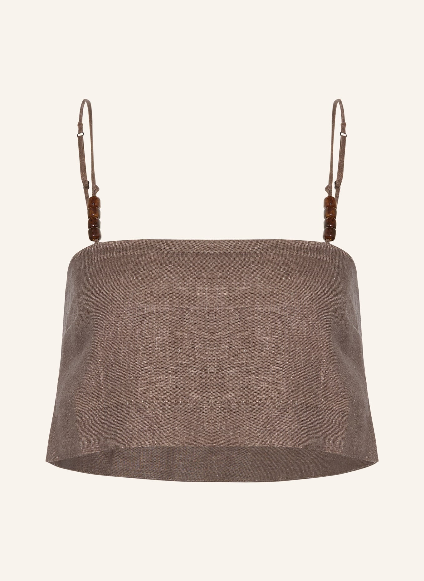 FAITHFULL THE BRAND CHIANTI cropped top in linen: DARK BROWN