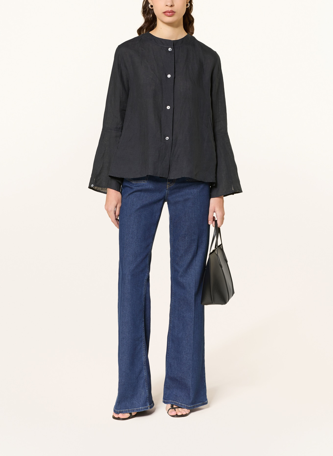 ROBERT FRIEDMAN linen blouse: BLACK