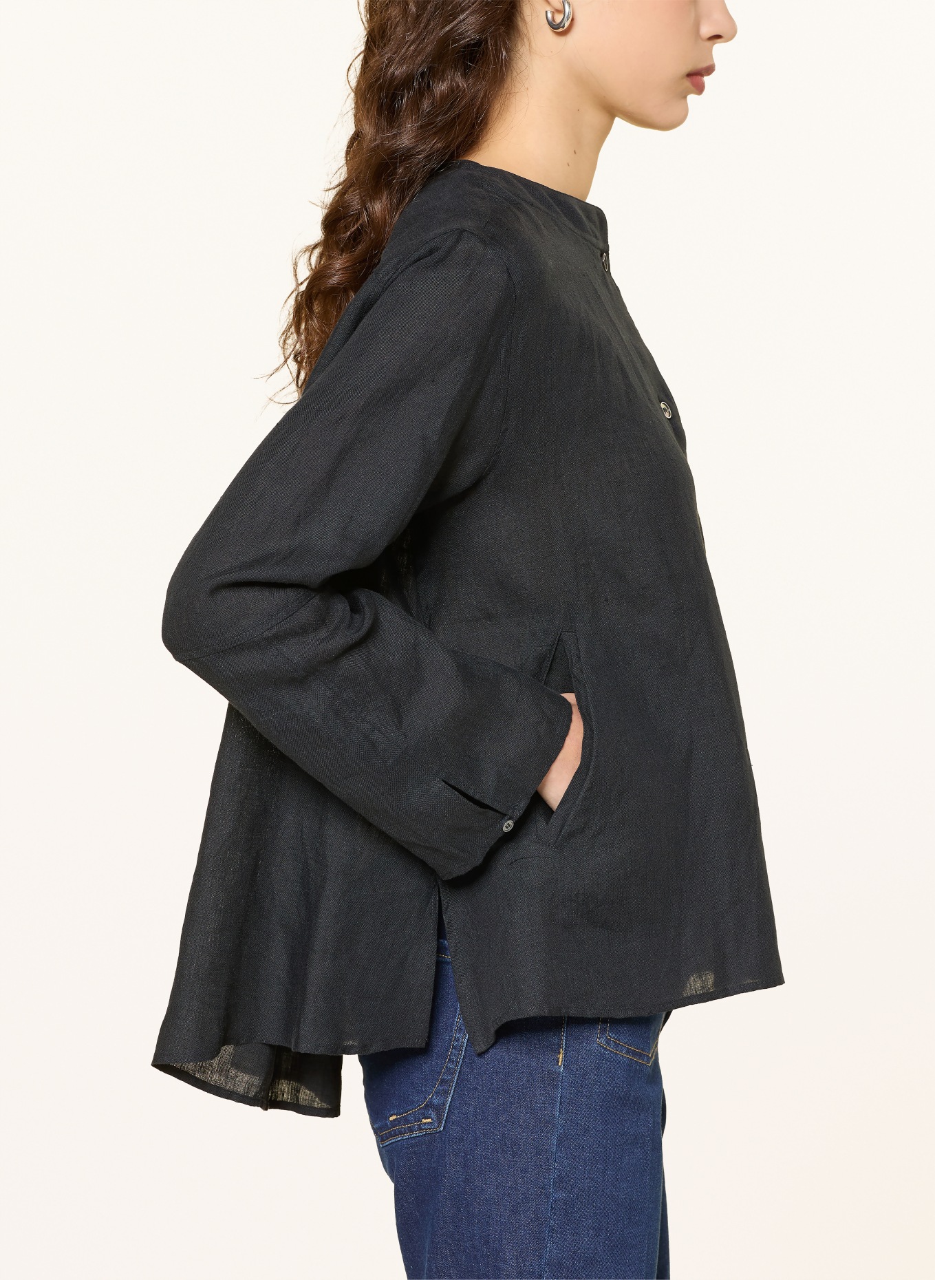 ROBERT FRIEDMAN linen blouse: BLACK