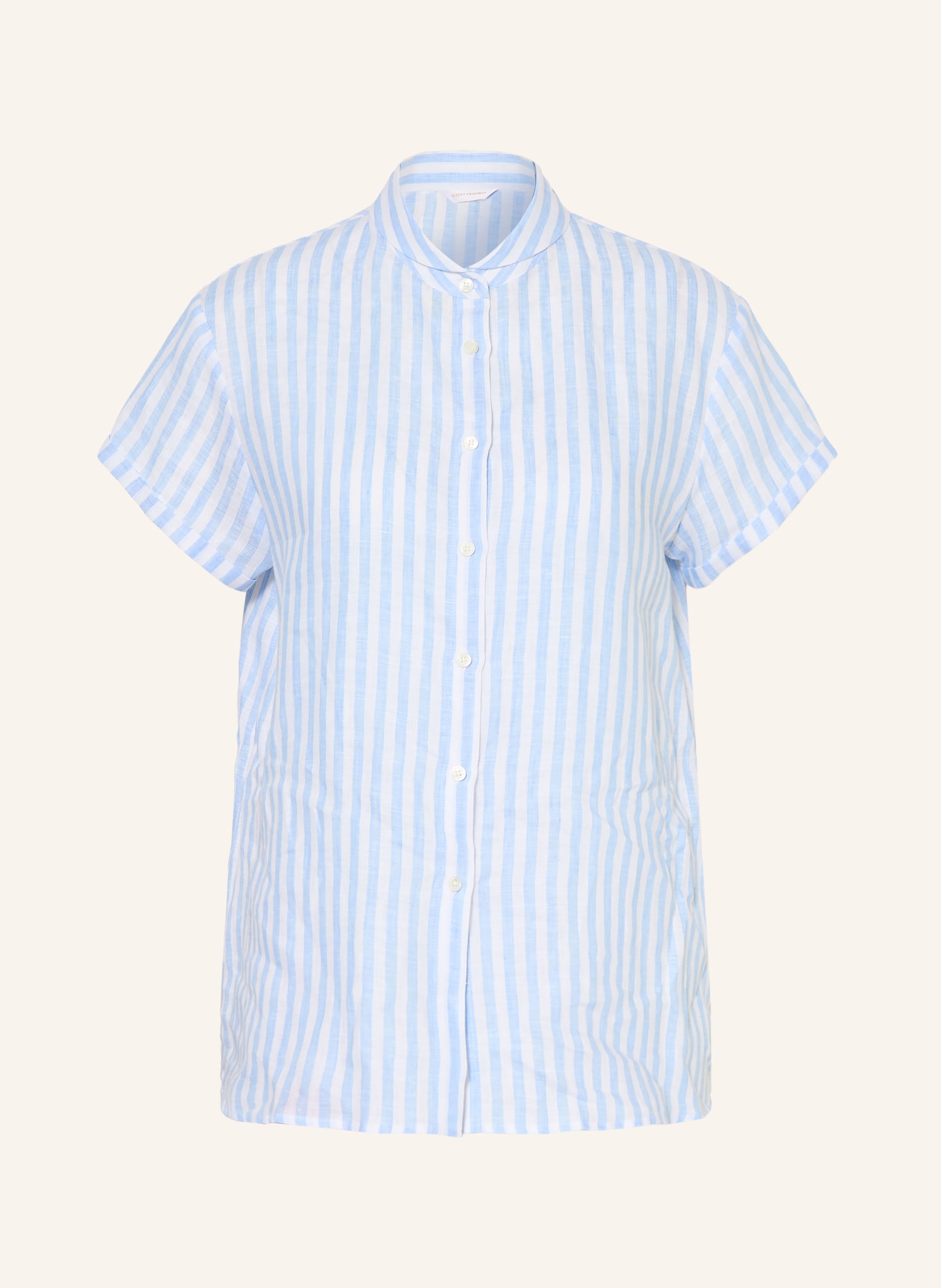 ROBERT FRIEDMAN linen blouse: WHITE / LIGHT BLUE