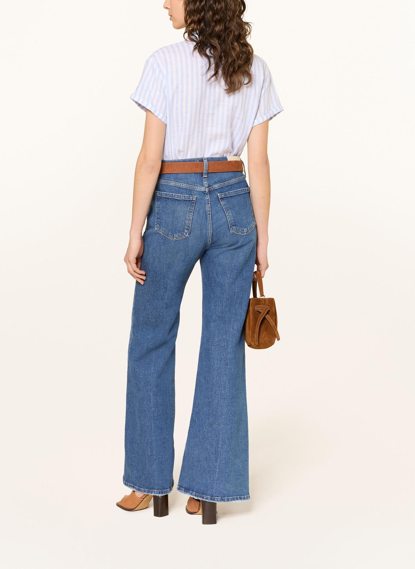 ROBERT FRIEDMAN linen blouse: WHITE / LIGHT BLUE