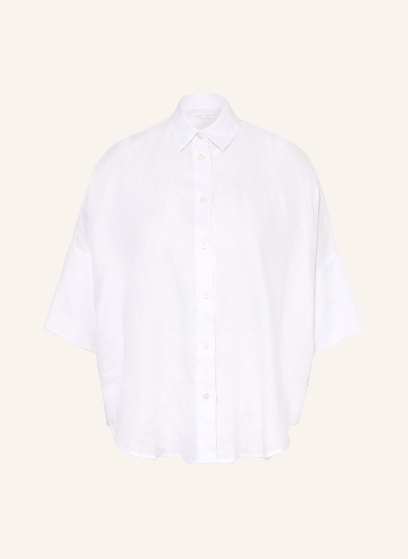 ROBERT FRIEDMAN Lněná košile s 3/4 rukávy: BÍLÁ