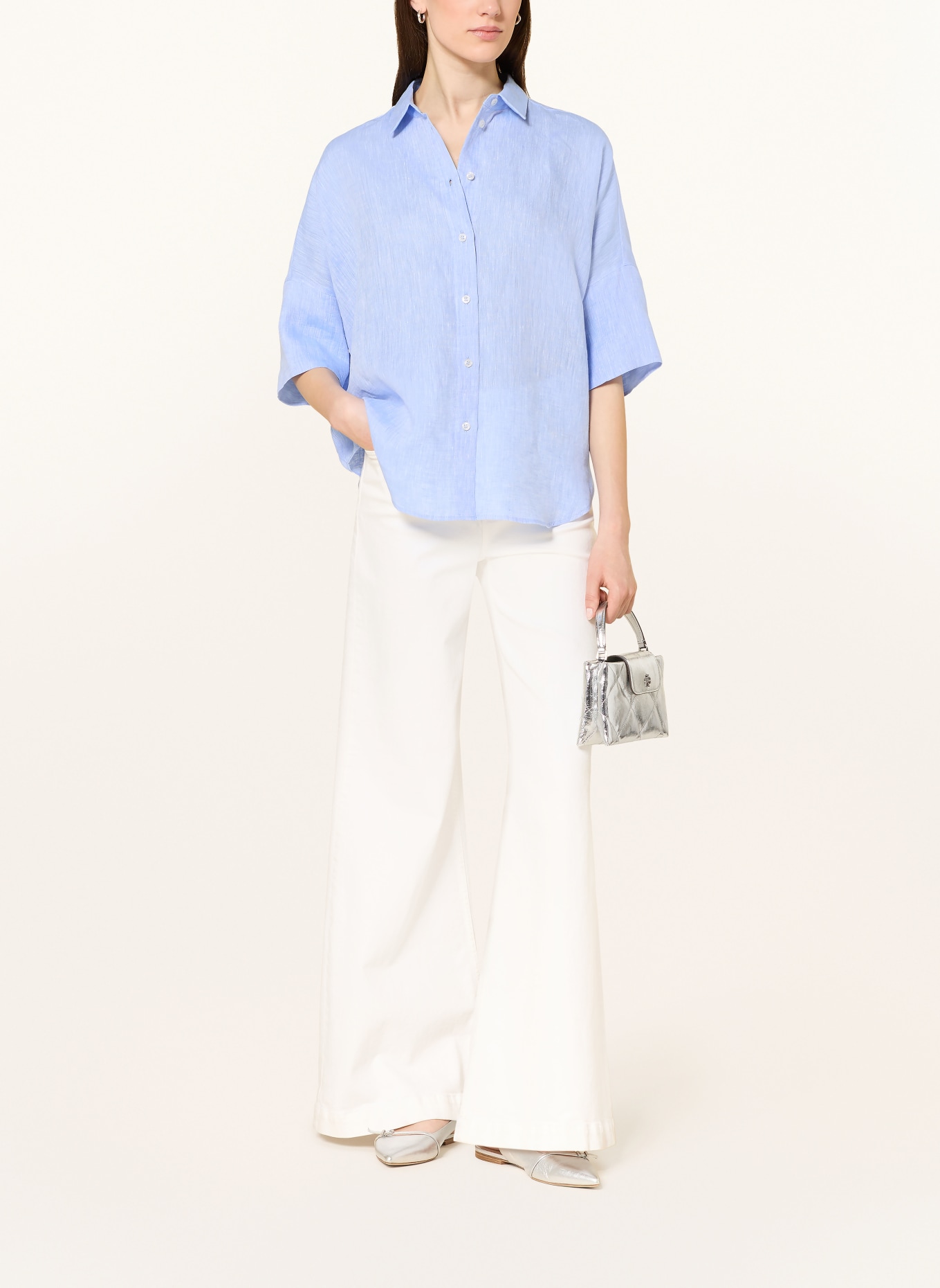 ROBERT FRIEDMAN Chemisier en lin à manches 3/4: BLEU CLAIR