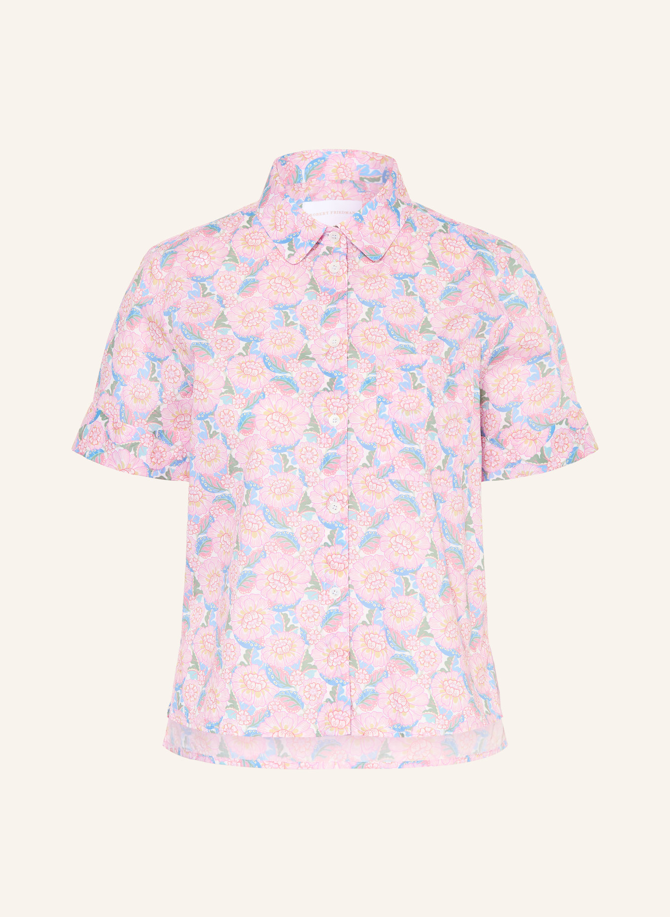 ROBERT FRIEDMAN shirt blouse: PINK / GREEN / LIGHT BLUE