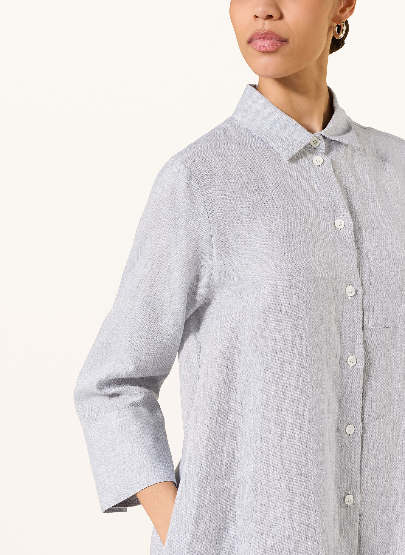 ROBERT FRIEDMAN Hemdblusenkleid aus Leinen: HELLGRAU