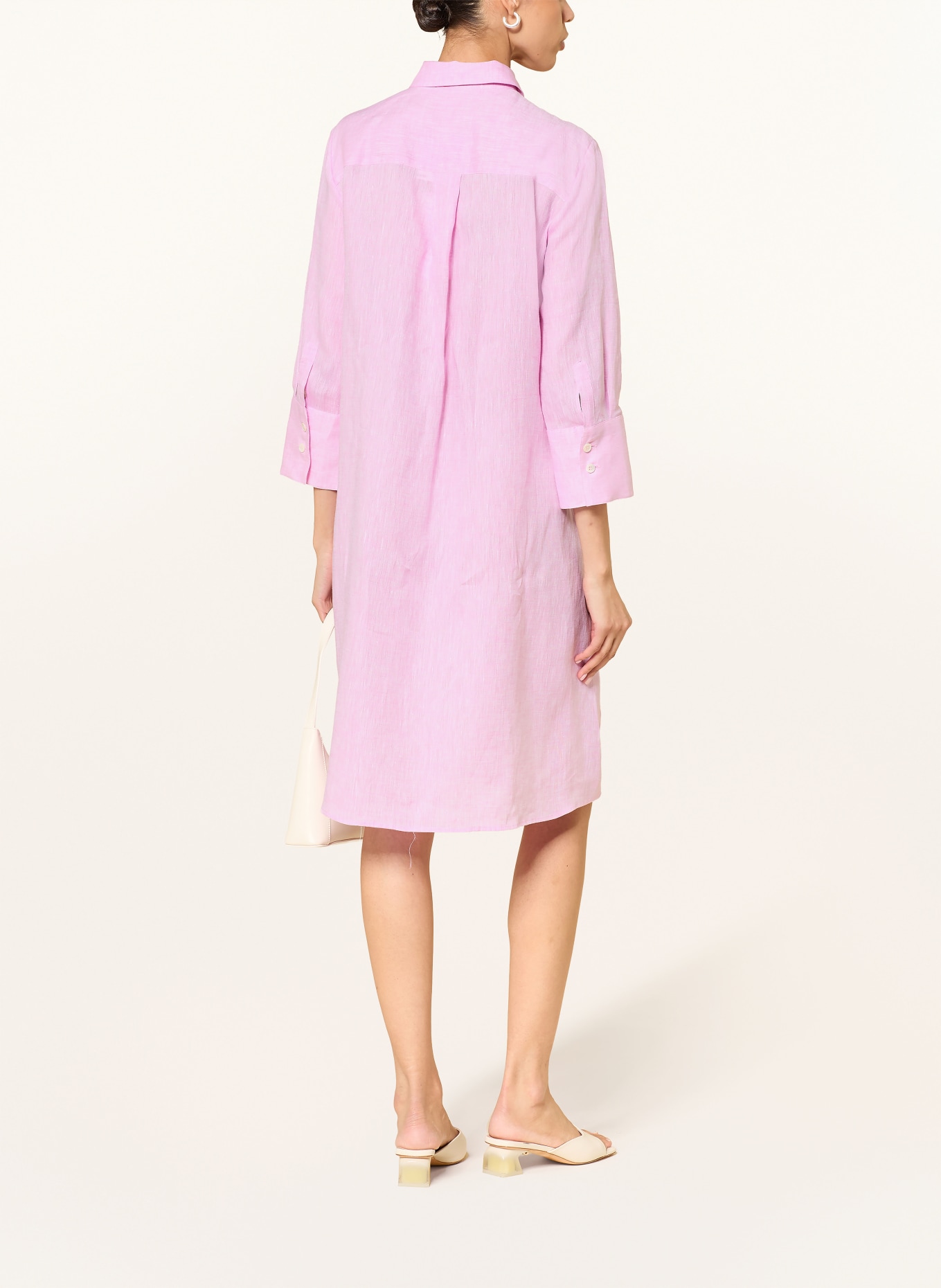 ROBERT FRIEDMAN Sukienka koszulowa z lnu: RÓŻOWY