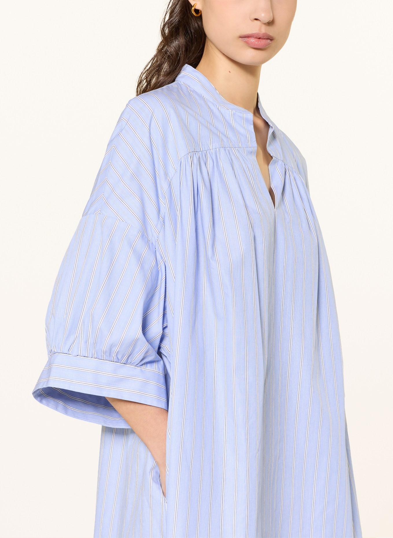 ROBERT FRIEDMAN Šaty KLIVIAL s 3/4 rukávem: TMAVĚ MODRÁ / BÍLÁ