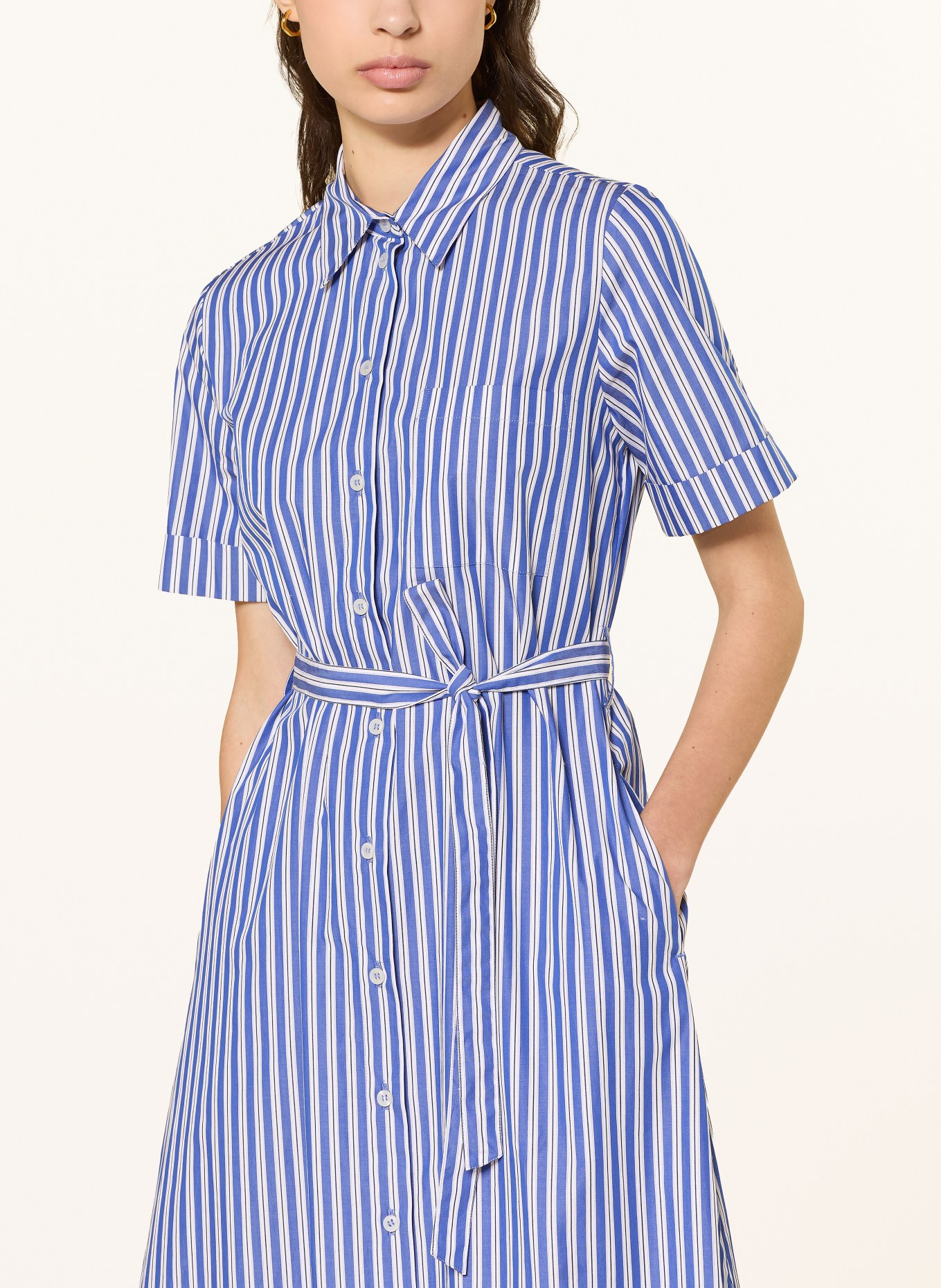 ROBERT FRIEDMAN JESYL shirt dress: BLUE / WHITE