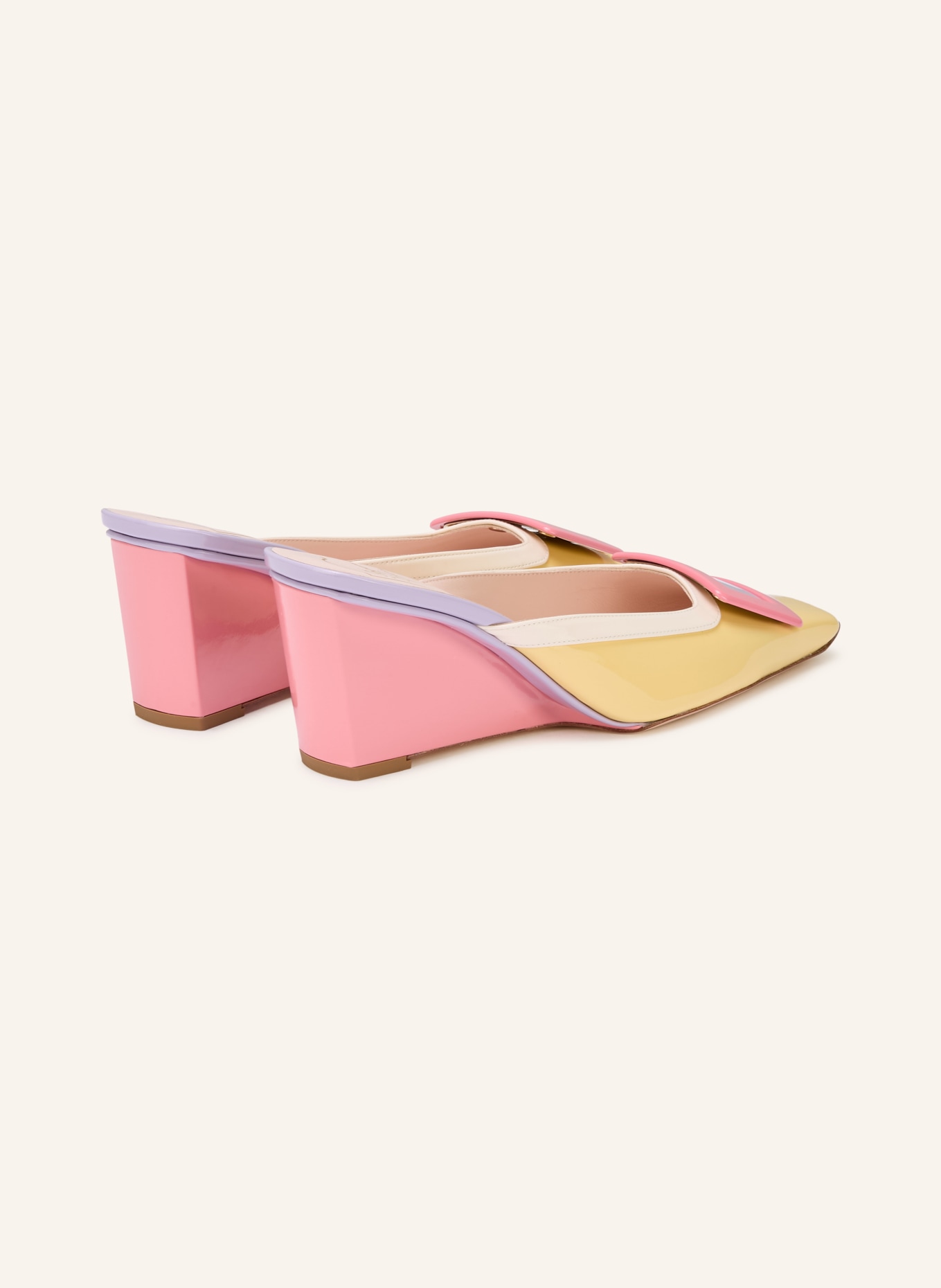 Roger Vivier Lack-Wedges BELLE VIVIER: GELB / ROSA / HELLLILA