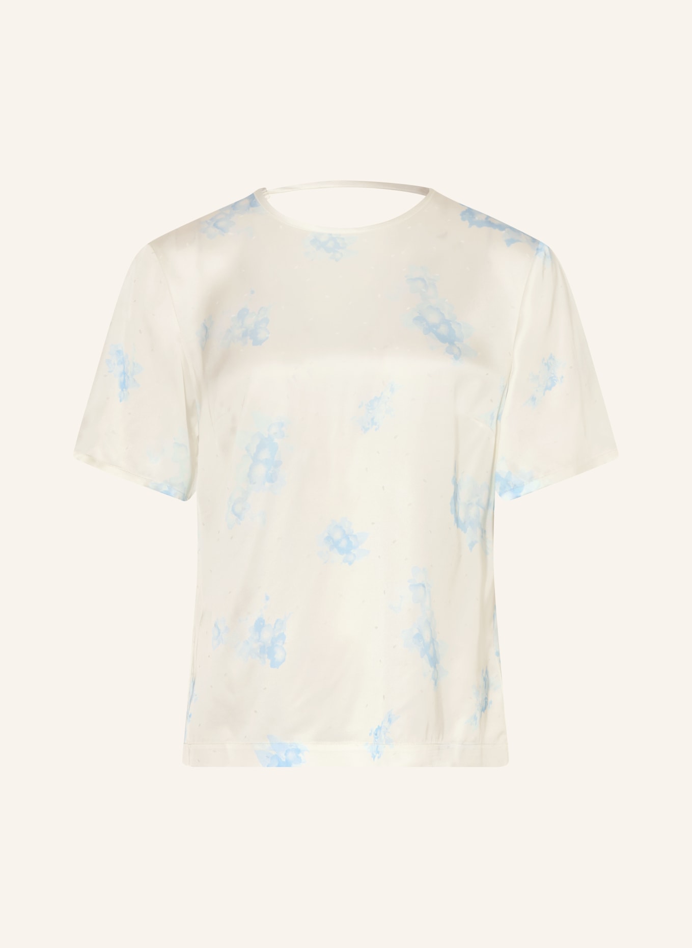 TIGER OF SWEDEN Satinová halenka ROBYN: KRÉMOVÁ / TMAVĚ MODRÁ