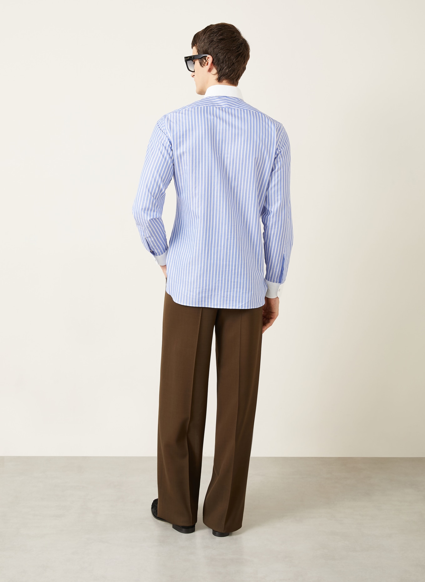 TOM FORD Chemise Slim Fit: BLEU CLAIR / BLANC