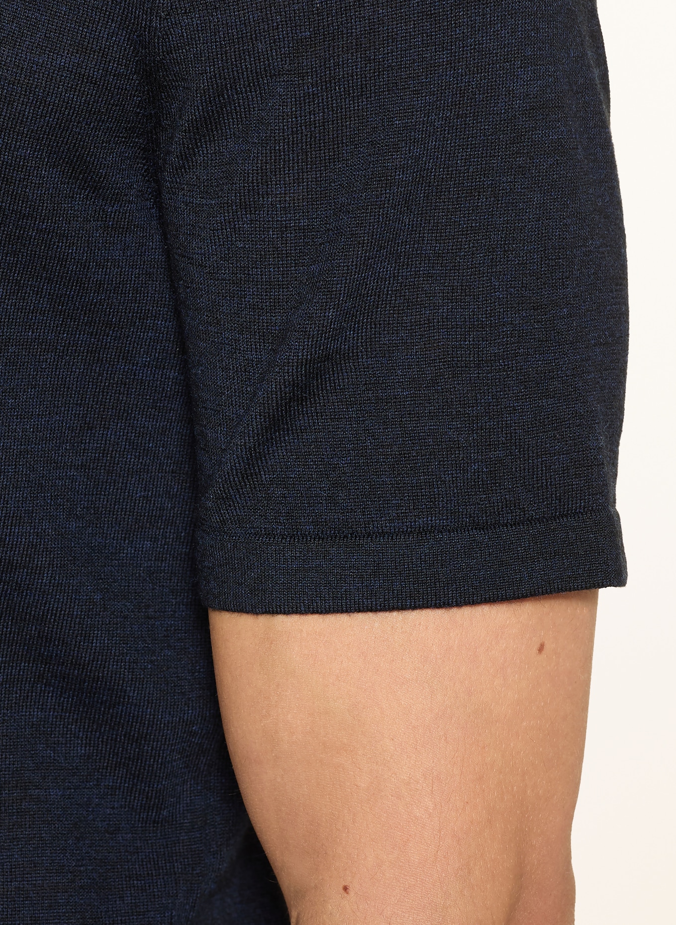 TIGER OF SWEDEN CONNOR knitted shirt made from merino wool: DARK BLUE