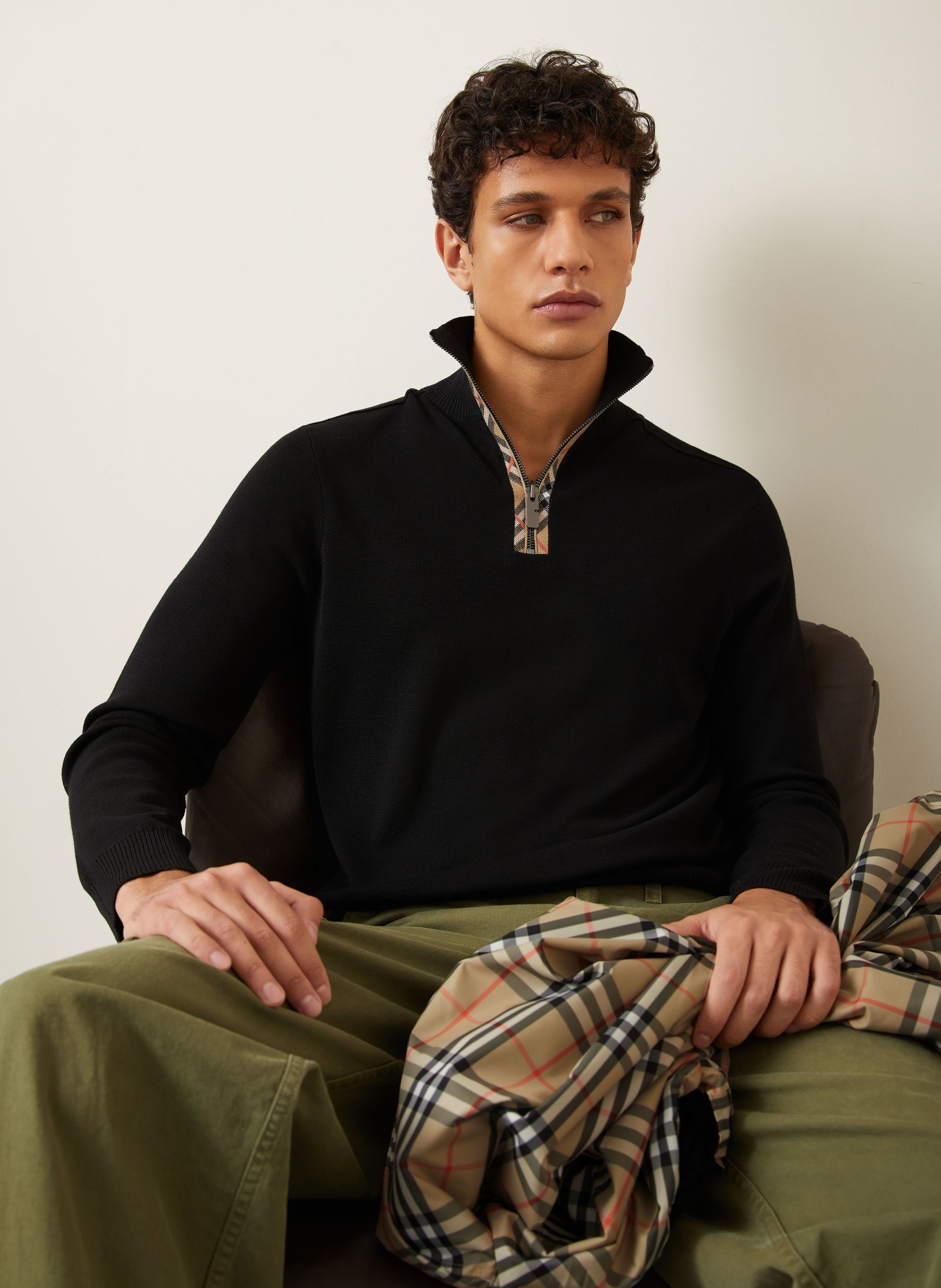 BURBERRY Troyer CAMERON: BLACK / CAMEL / RED