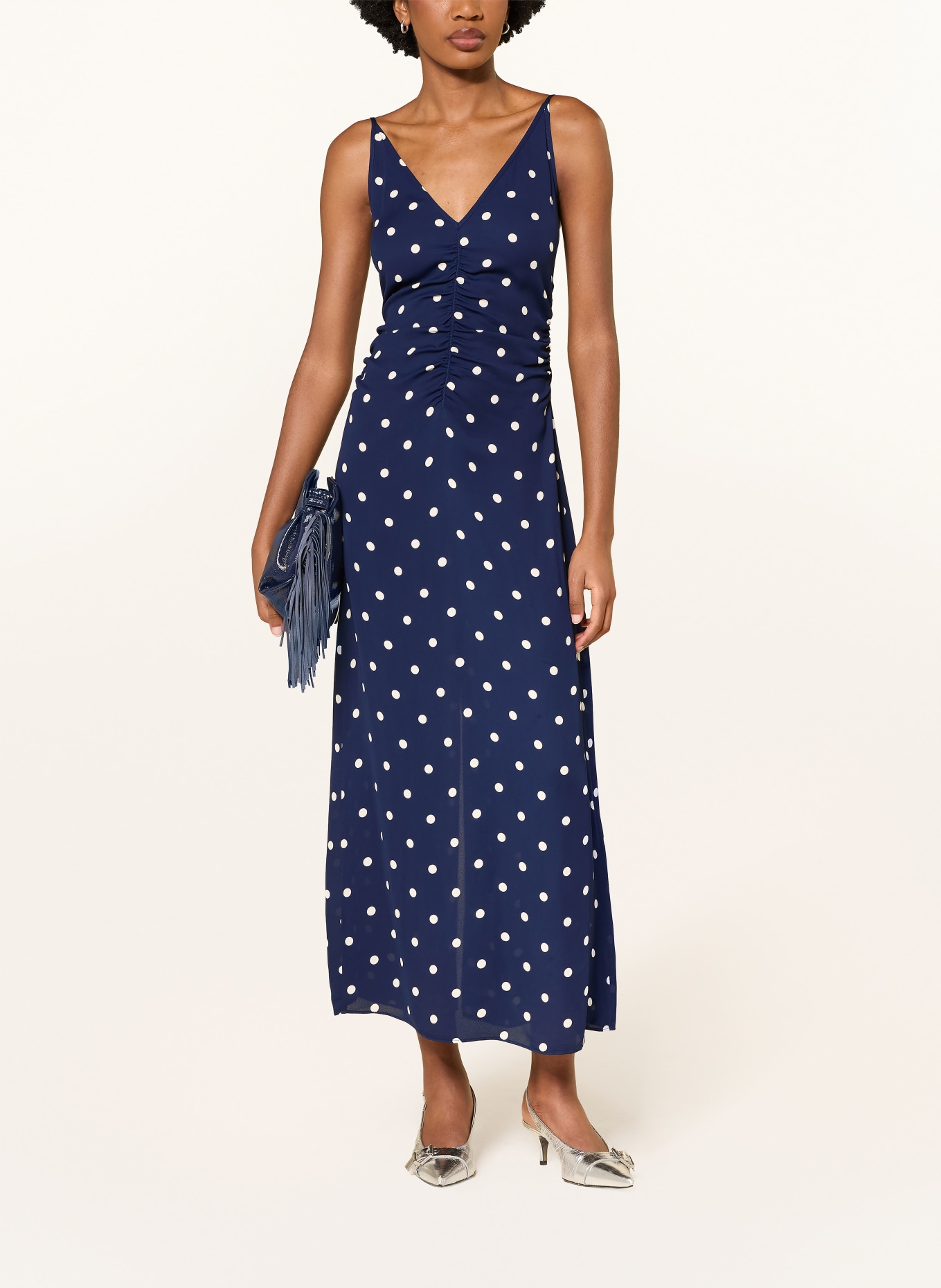 BAUM UND PFERDGARTEN ATALIA dress: DARK BLUE / WHITE