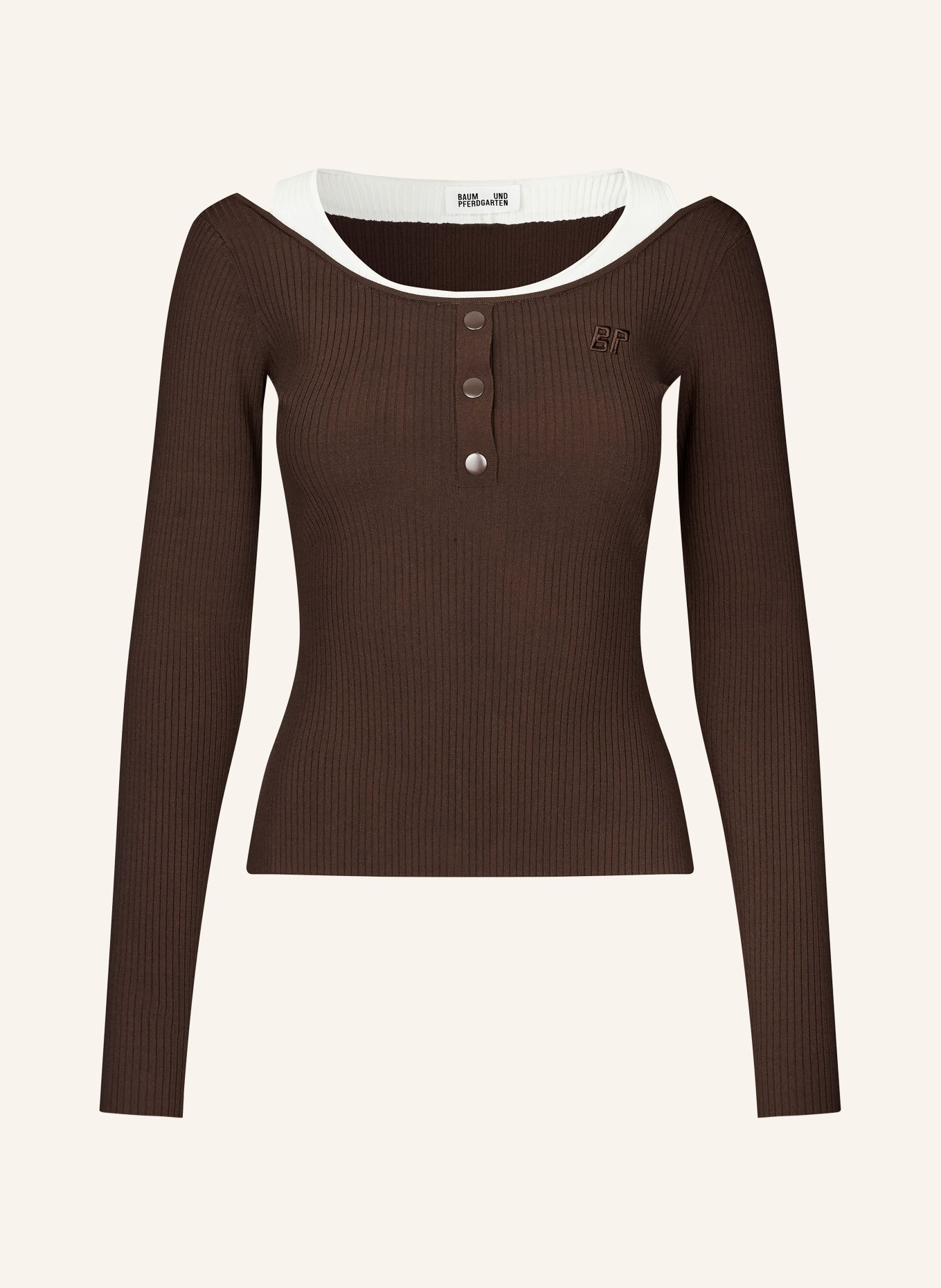 BAUM UND PFERDGARTEN Svetr CLARY: TMAVĚ HNĚDÁ / KRÉMOVÁ