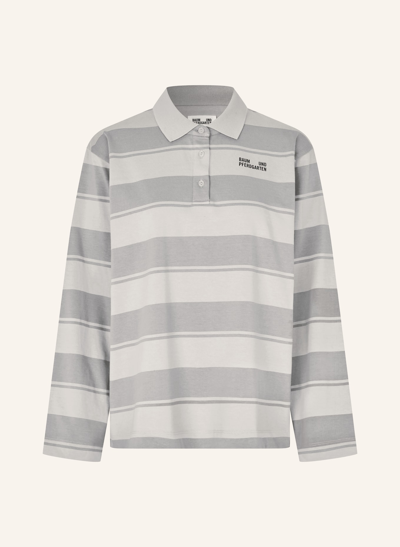 BAUM UND PFERDGARTEN Jersey-Poloshirt JEANNE: GRAU / HELLGRAU