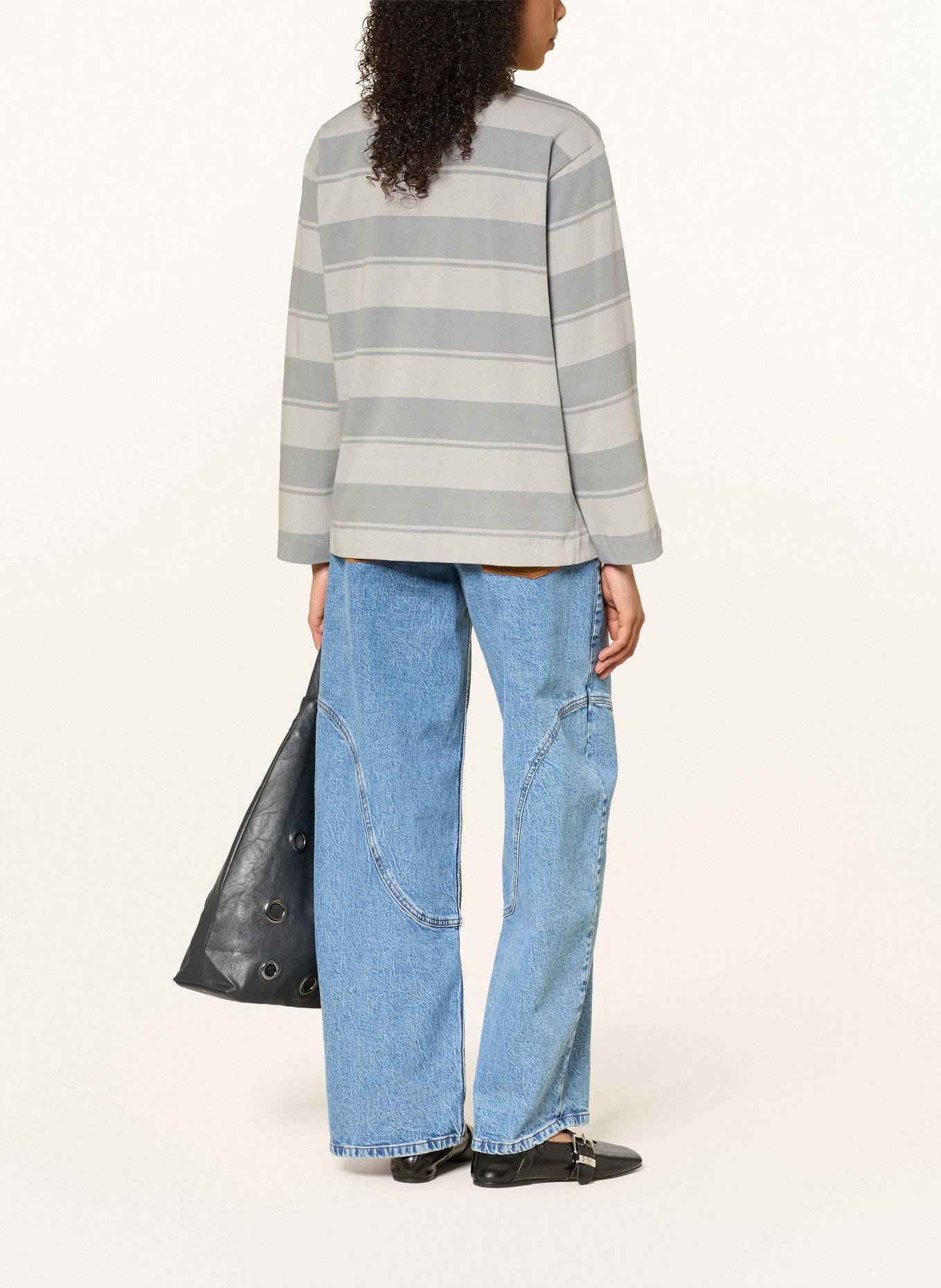 BAUM UND PFERDGARTEN Jersey-Poloshirt JEANNE: GRAU / HELLGRAU