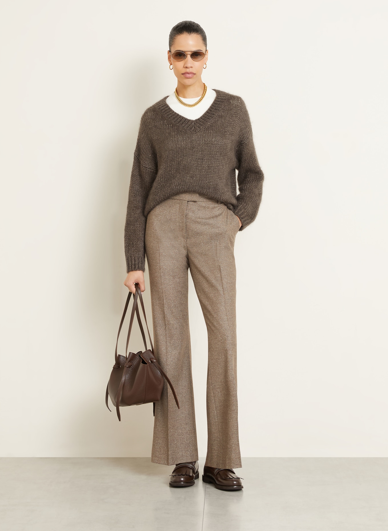 IRIS von ARNIM LAMEGO sweater with mohair and silk: TAUPE
