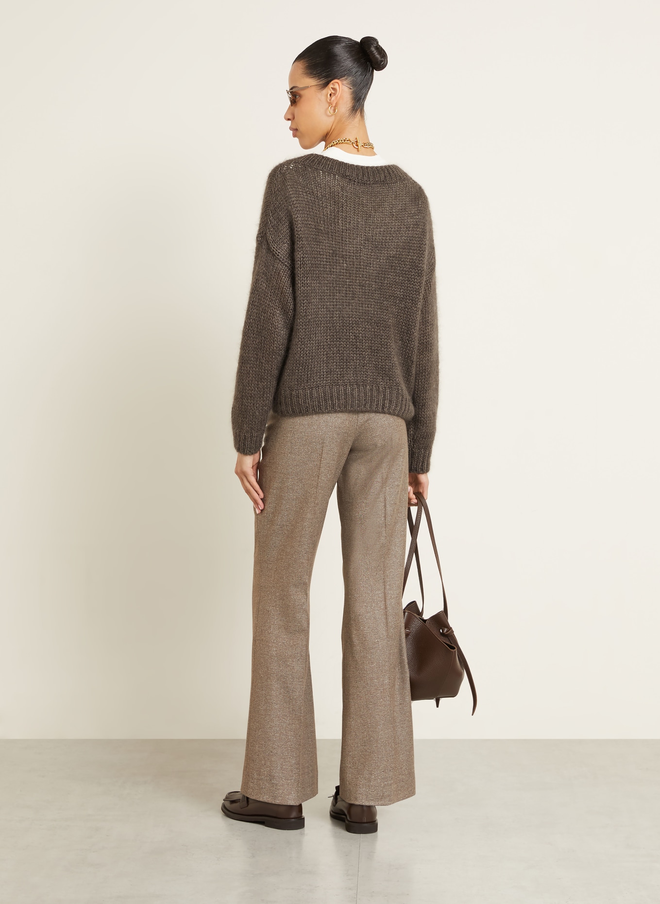 IRIS von ARNIM LAMEGO sweater with mohair and silk: TAUPE