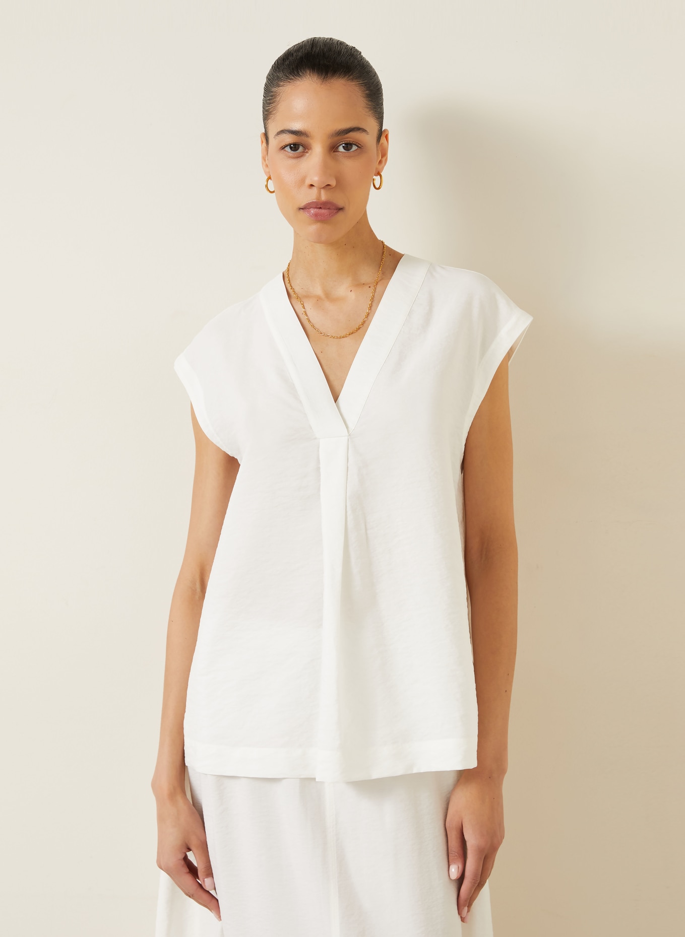 IRIS von ARNIM Blusentop NEOLANI aus Seide: WEISS