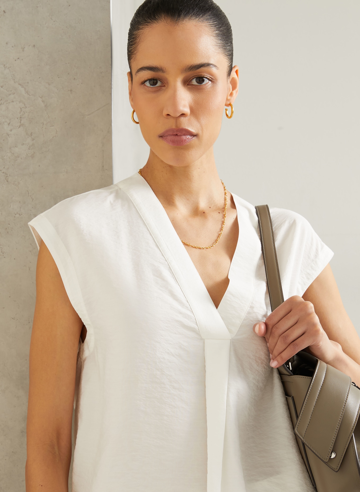 IRIS von ARNIM Blusentop NEOLANI aus Seide: WEISS