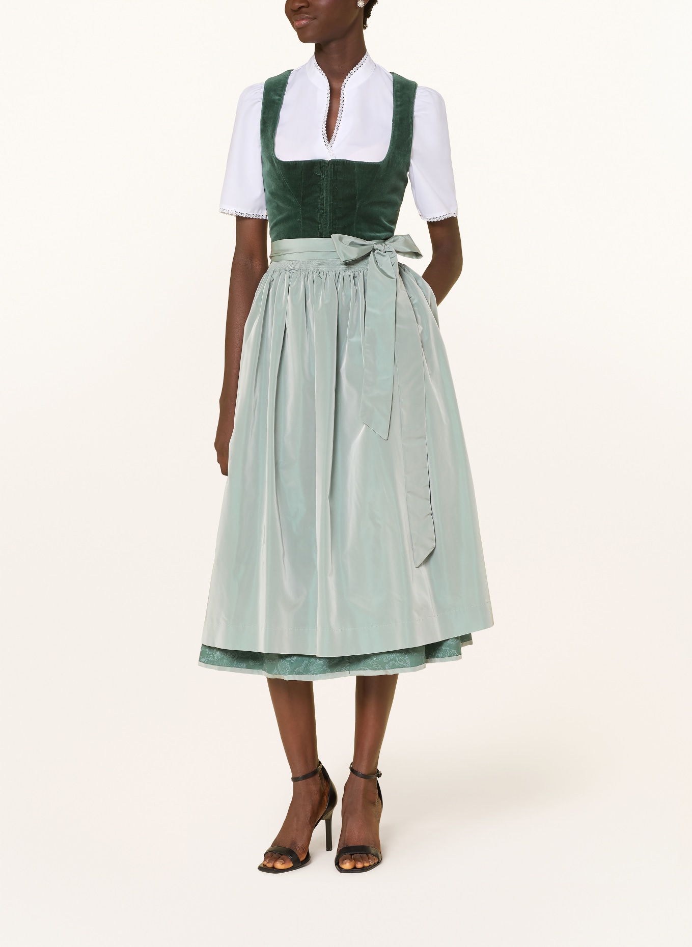 Johann & Johanna Dirndl blůza s krajkou: BÍLÁ