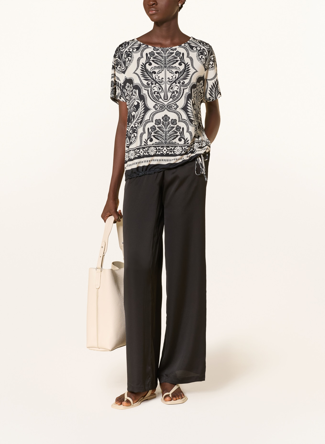 Miss Lagotte Blusenshirt: ECRU / SCHWARZ