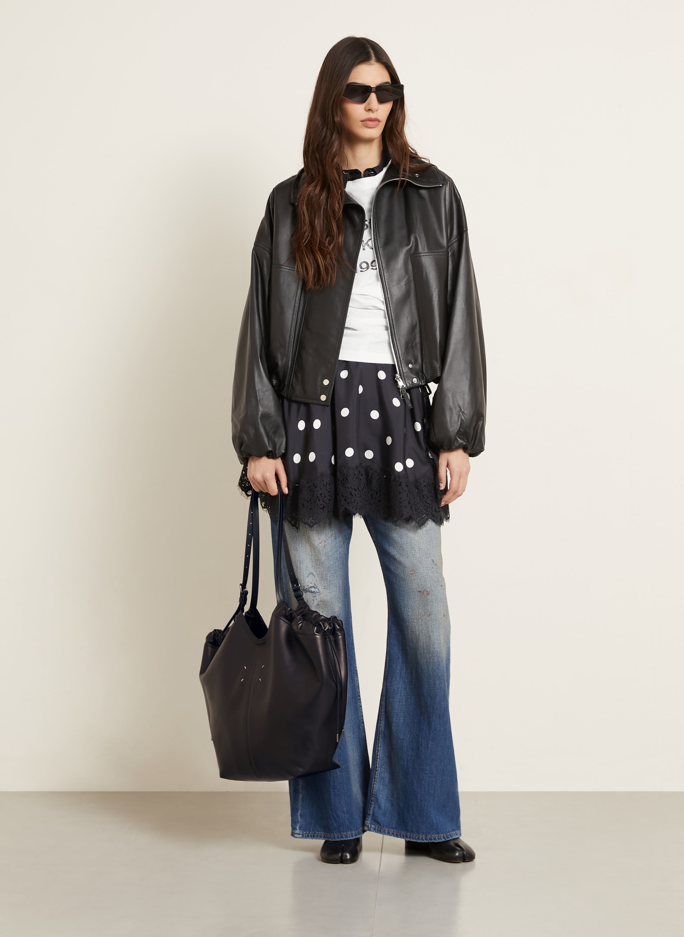 Maison Margiela Sac à provisions avec pochette: NOIR