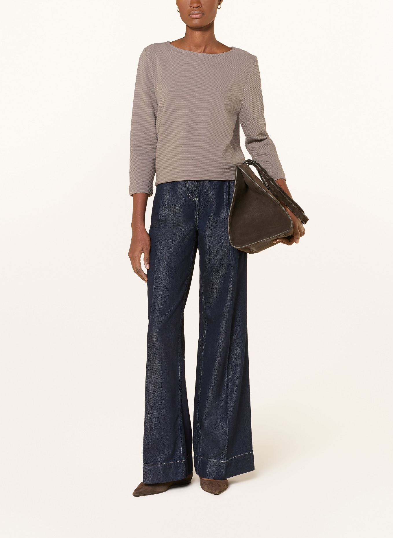 ZAÍDA Tričko s 3/4 rukávem: ČERNOŠEDÁ