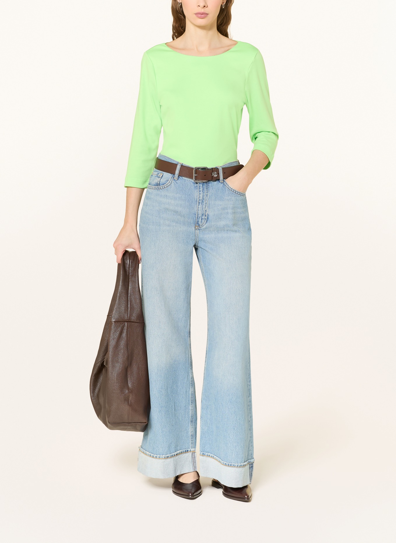 ZAÍDA Shirt mit 3/4-Arm: HELLGRÜN